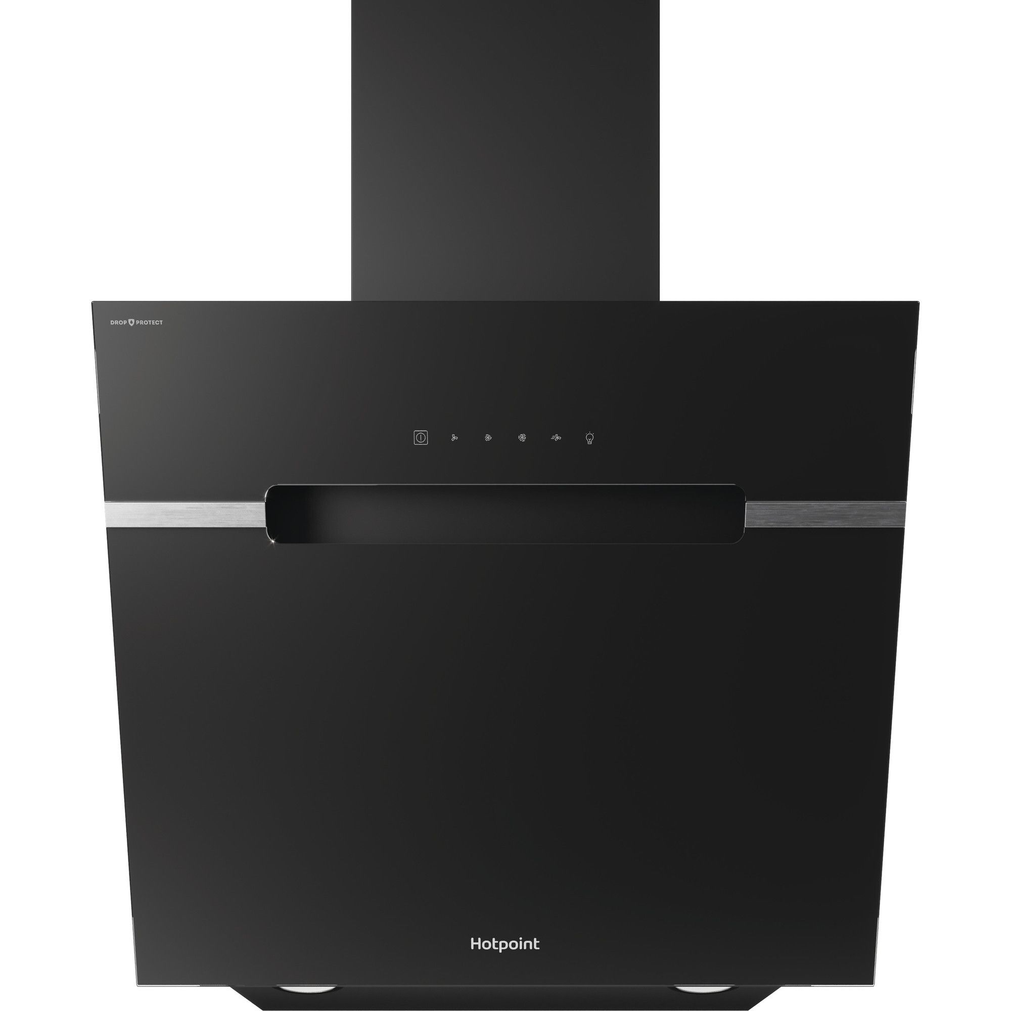 Hotpoint DropProtect PHVS 61F LT DP K Glass Chimney Cooker hood (W)59.8cm - Black
