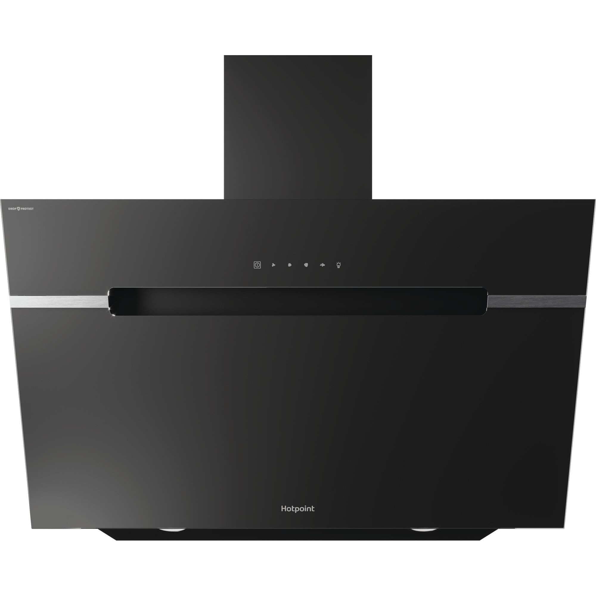 Hotpoint DropProtect PHVS 91F LT DP K Glass Chimney Cooker hood (W)89.8cm - Black