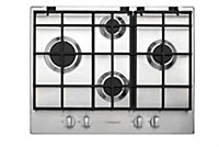 Hotpoint GB641X 4 Burner Stainless steel Gas Hob, (W)650mm
