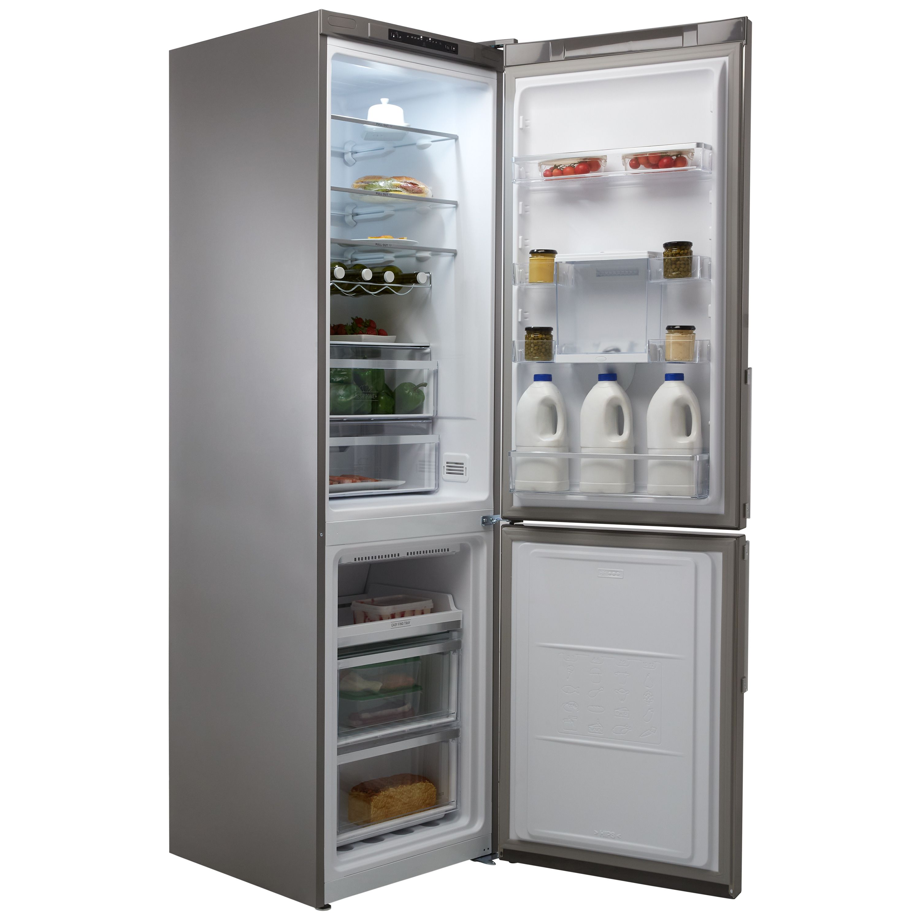 Hotpoint H7T911AMXHAQUA1_SSL Classic Freestanding Frost free Fridge freezer - Stainless steel effect