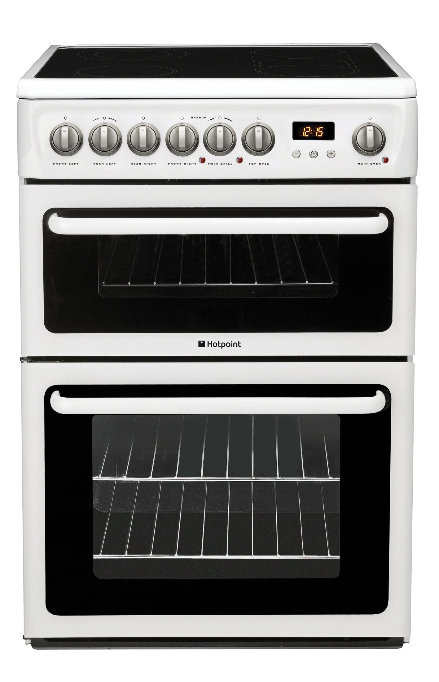 Hotpoint HAE60P S Electric Double Cooker With Ceramic Hob | DIY At B&Q