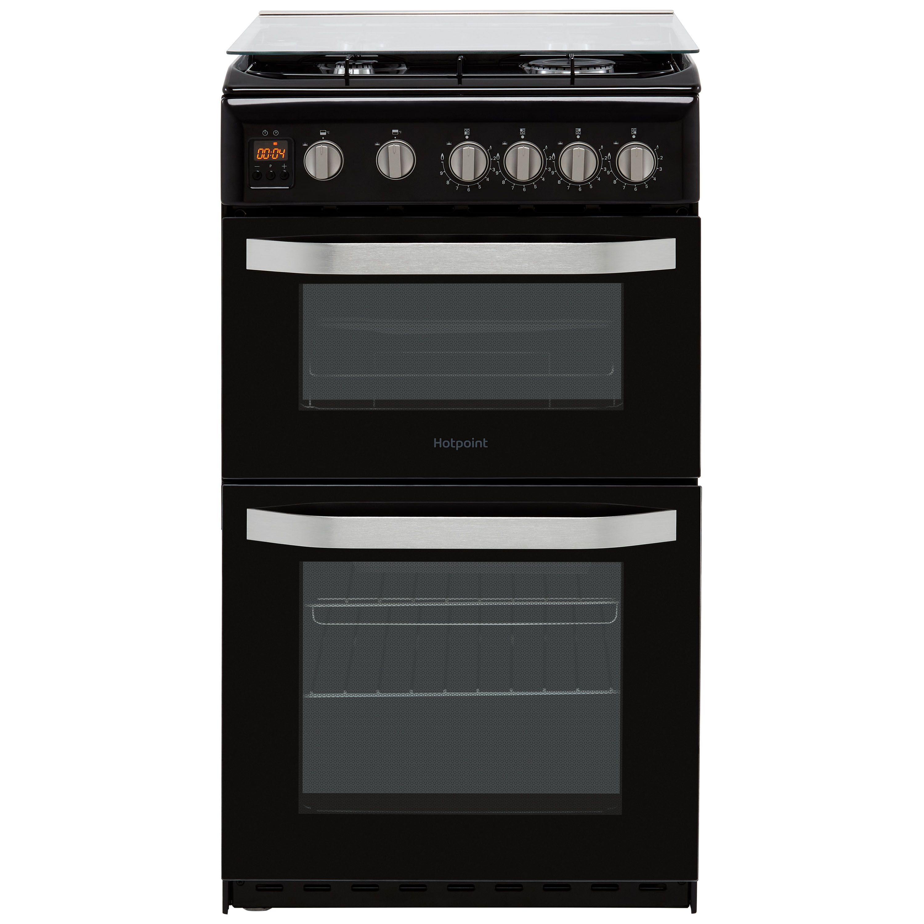 Hotpoint HD5G00CCBK/UK 50cm Double Gas Cooker with Gas Hob - Black