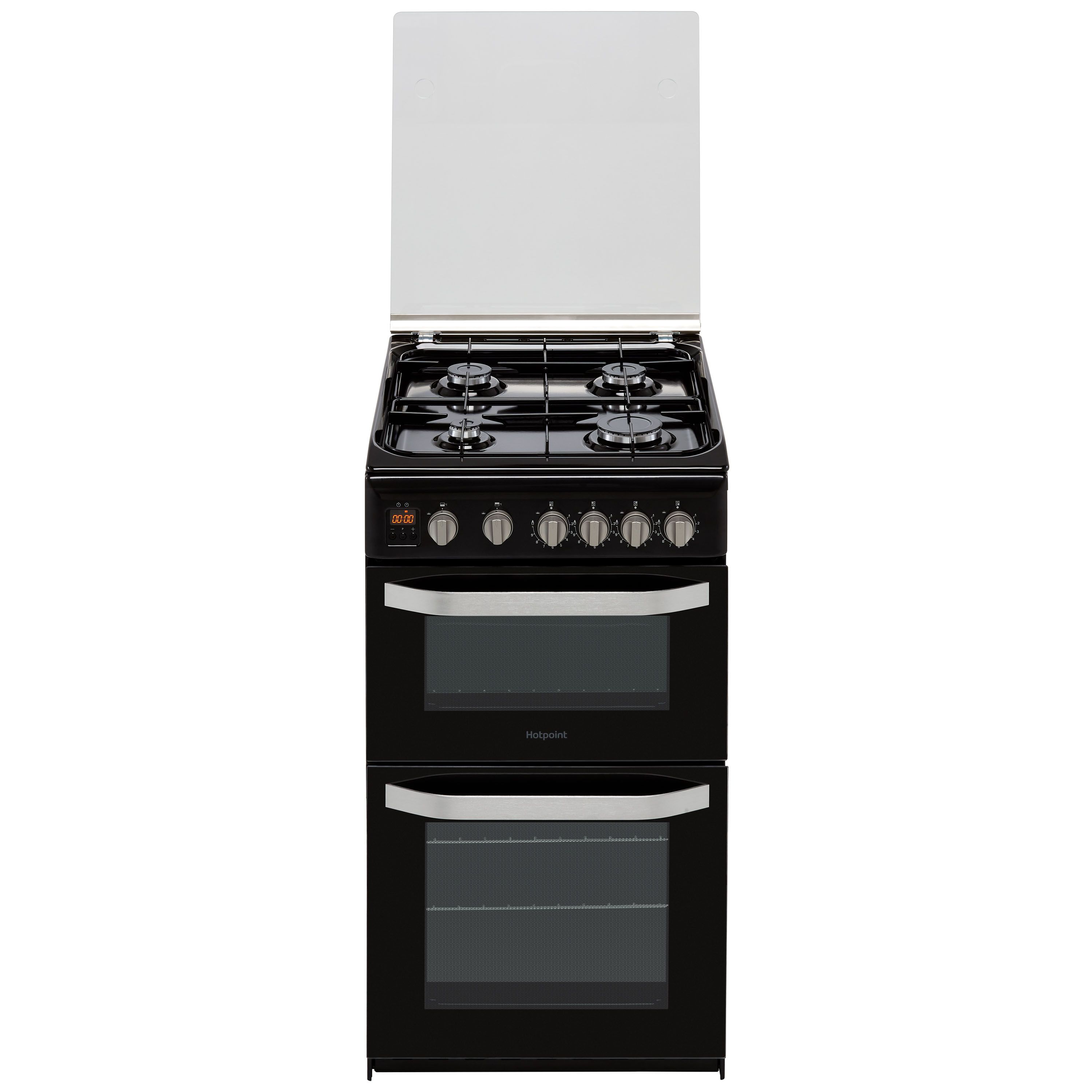 Hotpoint HD5G00CCBK/UK 50cm Double Gas Cooker with Gas Hob - Black