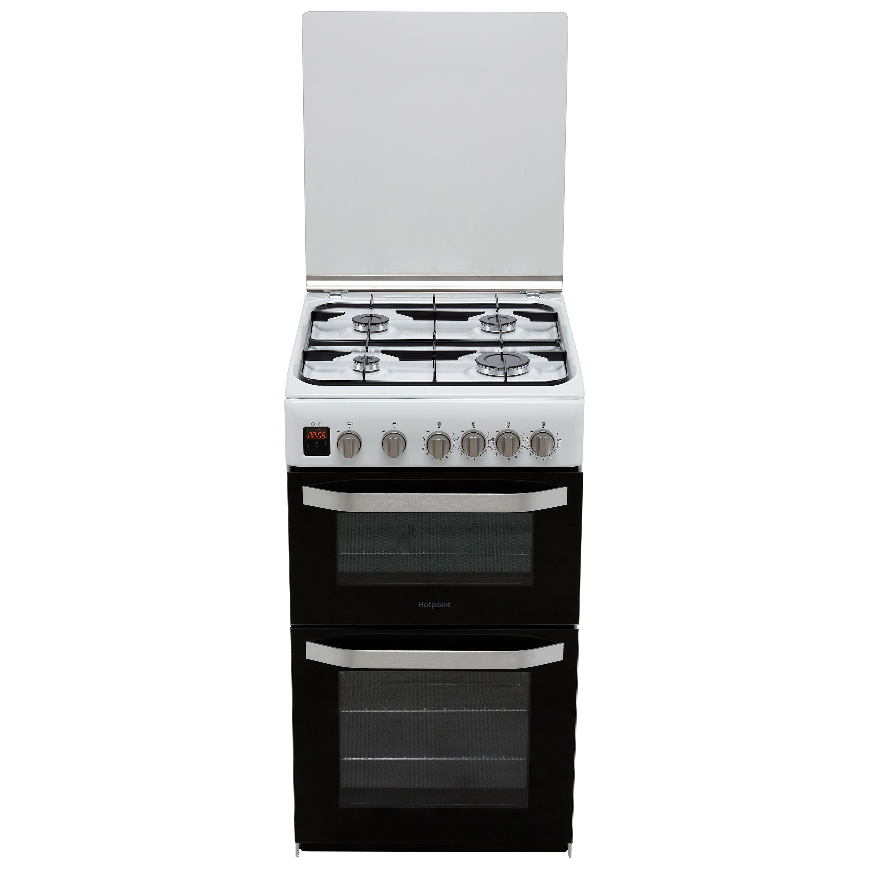 Hotpoint HD5G00CCBK/UK_BK 50cm Double Gas Cooker with Gas Hob - White
