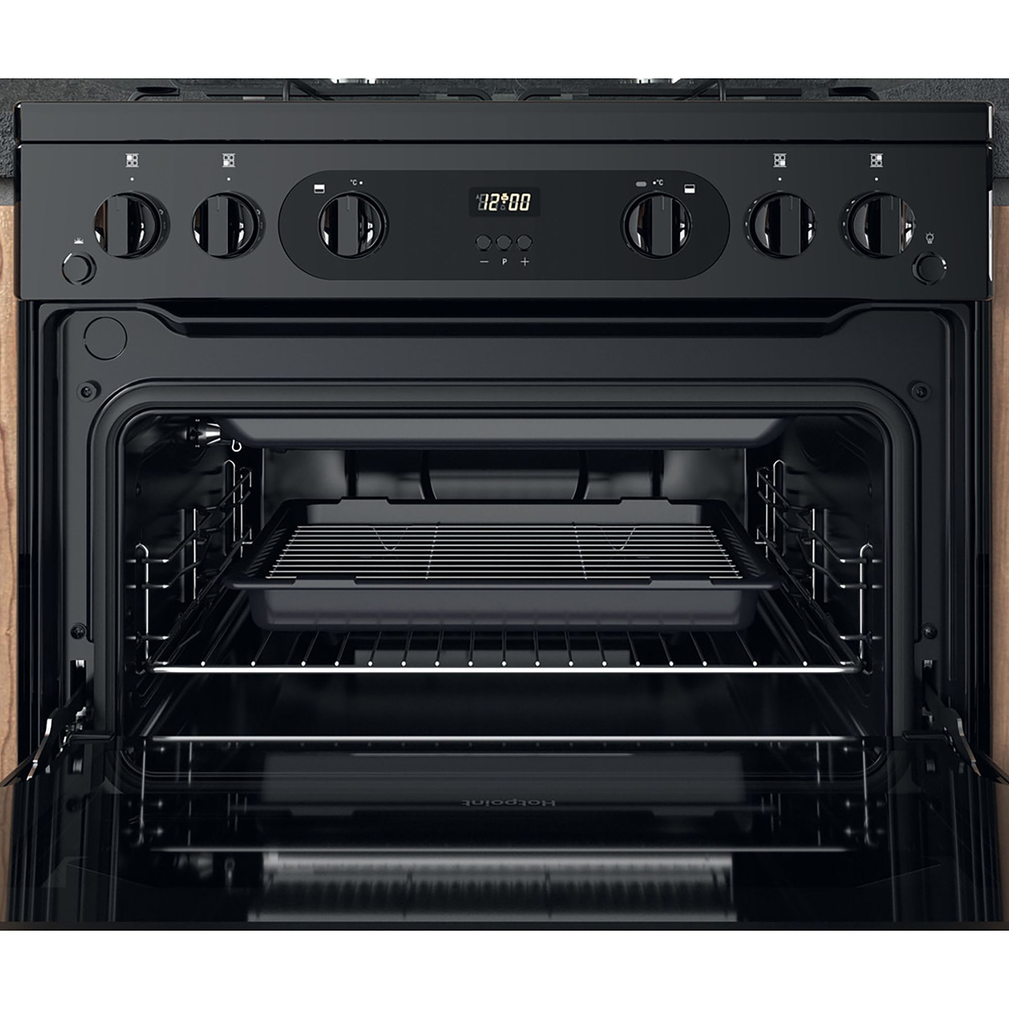 Hotpoint HDM67G0CCB/UK 60cm Double Conventional Cooker with Gas Hob - Black