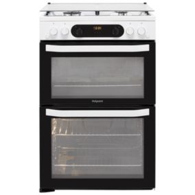 Hotpoint HDM67G0CCW/UK_WH 60cm Double Gas Cooker with Gas Hob - White