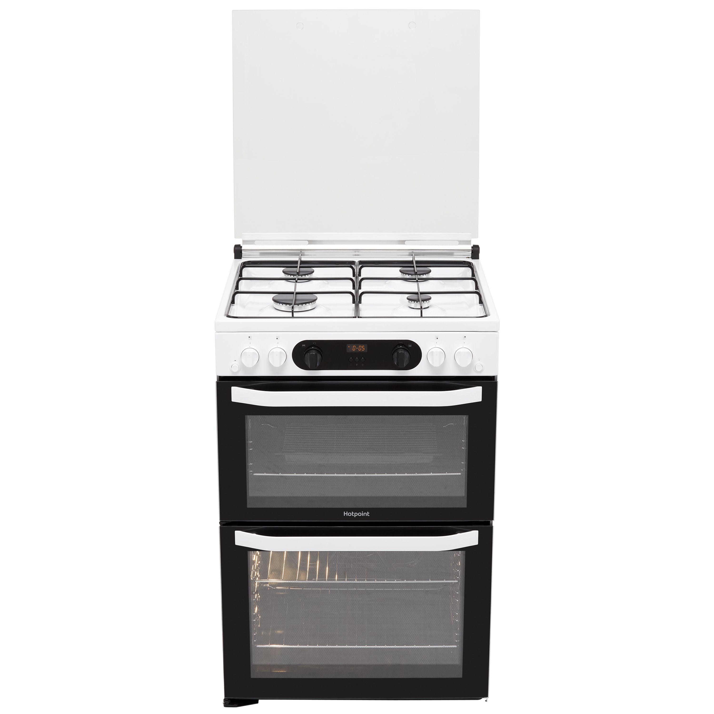 Hotpoint HDM67G0CCW/UK_WH 60cm Double Gas Cooker with Gas Hob - White