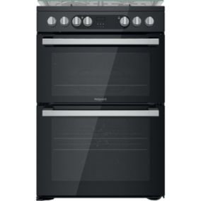 Hotpoint HDM67G9C2CSB/UK_BK 60cm Double Electric & gas Cooker with Gas Hob - Black