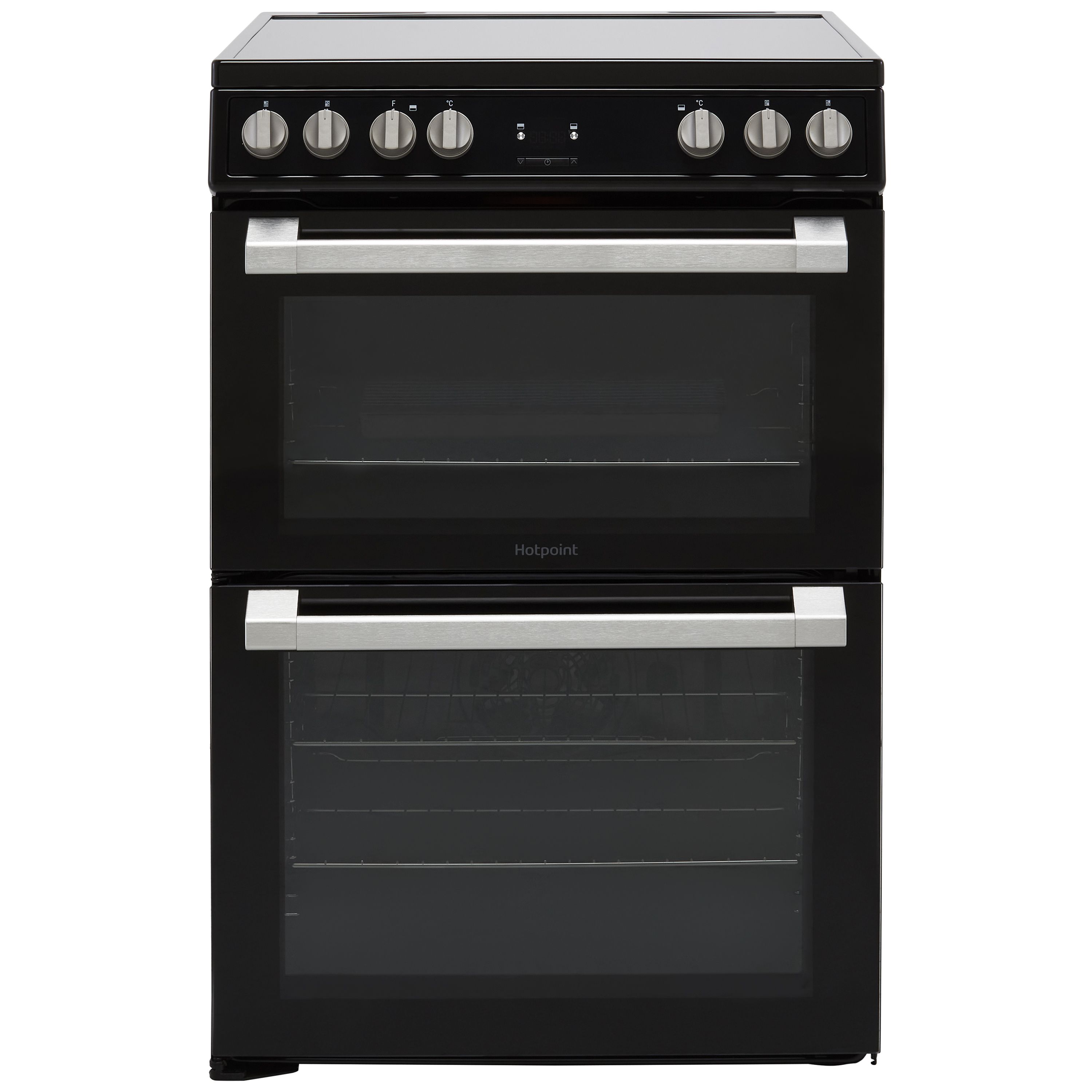 Hotpoint HDT67V9H2CB/UK_BK 60cm Double Electric Cooker with Ceramic Hob - Black