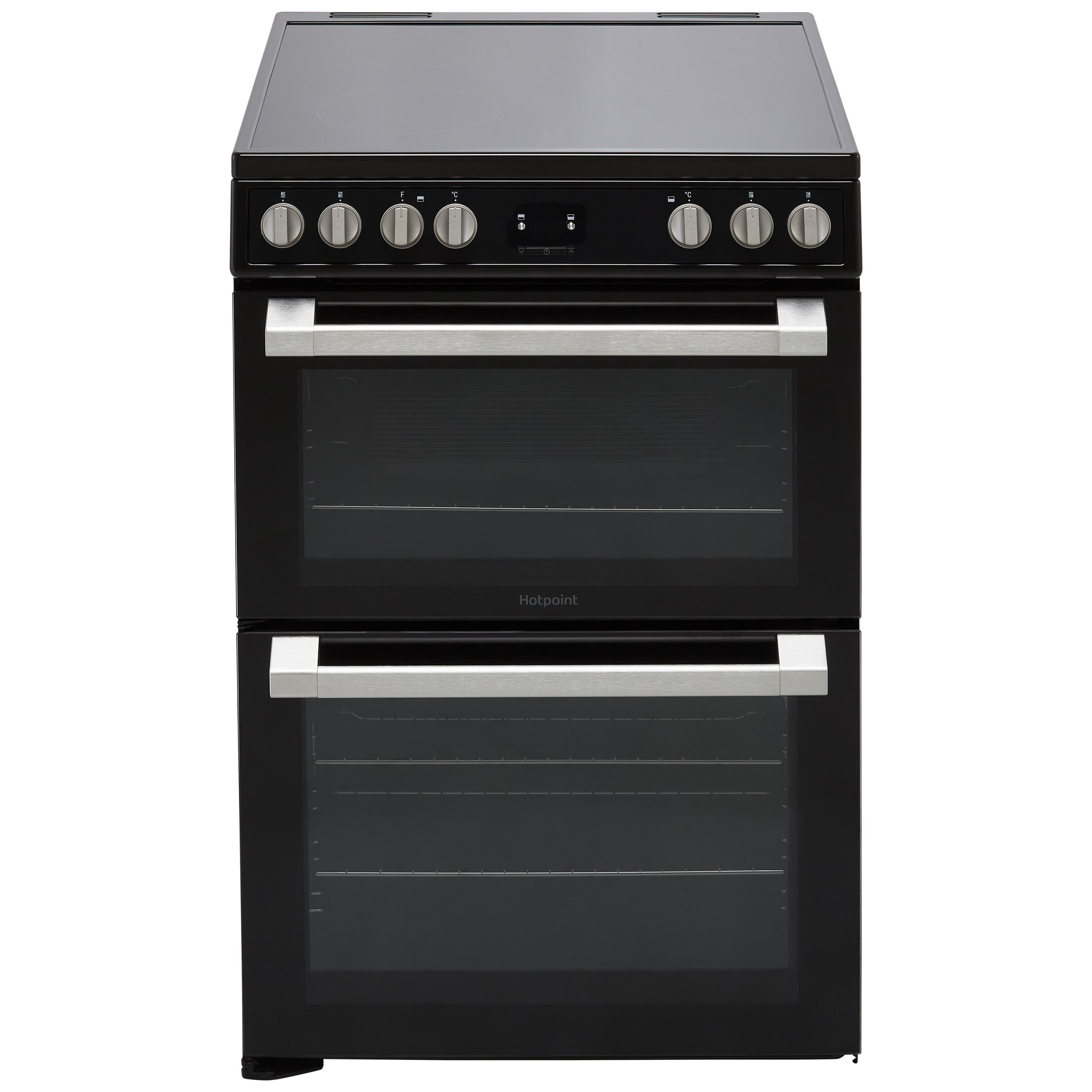 Hotpoint HDT67V9H2CB/UK_BK 60cm Double Electric Cooker with Ceramic Hob - Black