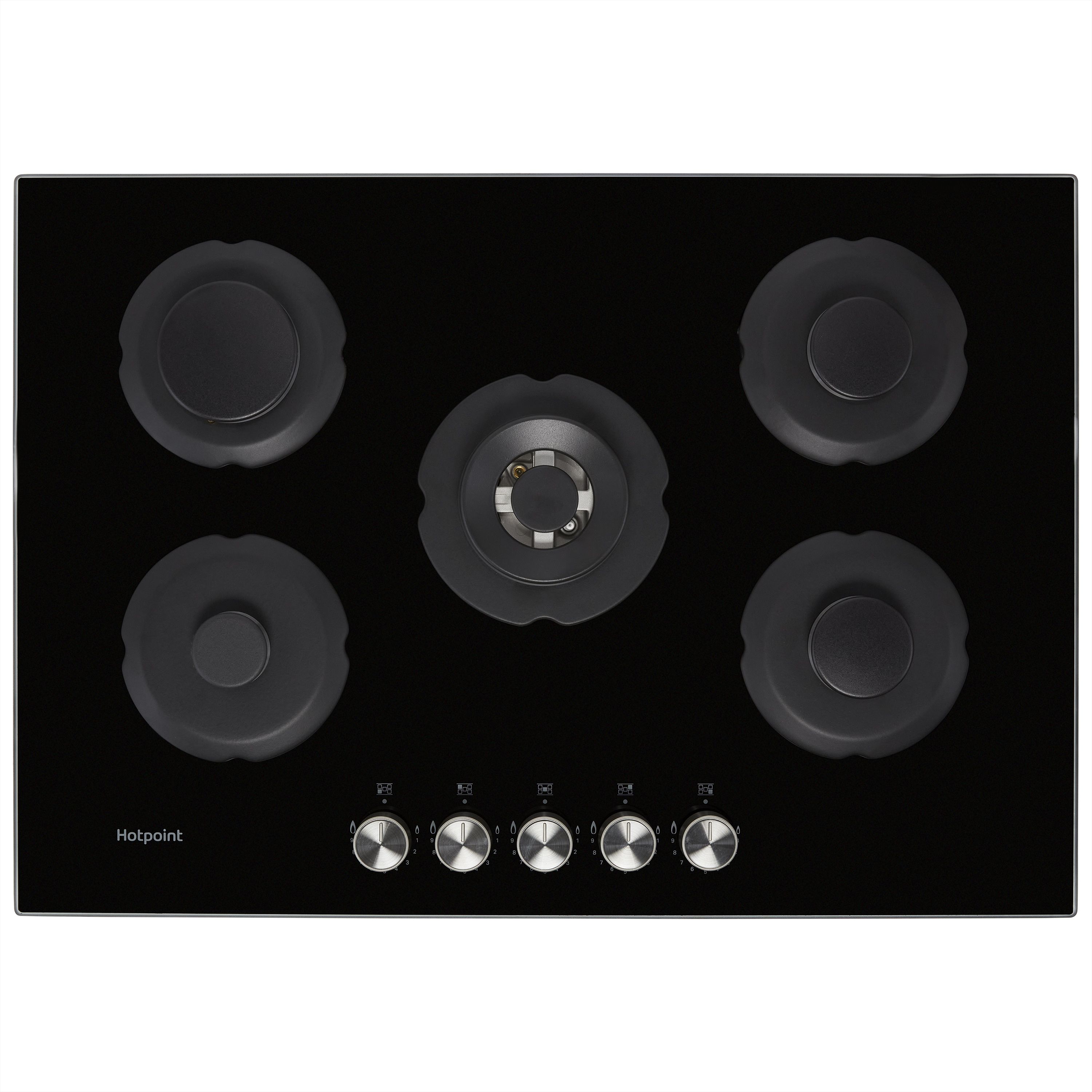 Hotpoint HGS72SBK 73cm Gas Hob - Black