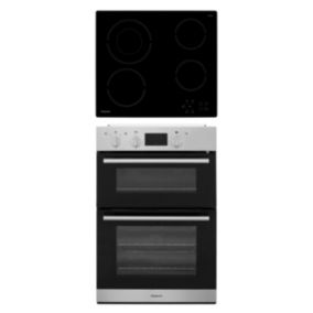 Hotpoint HOTDD2CERAM Stainless steel Built-in Double Oven & ceramic hob pack