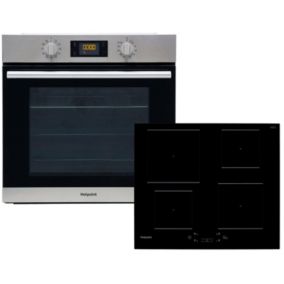 Hotpoint HotSA2Induct_SSB Built-in Single Multifunction oven & induction hob pack - Stainless steel
