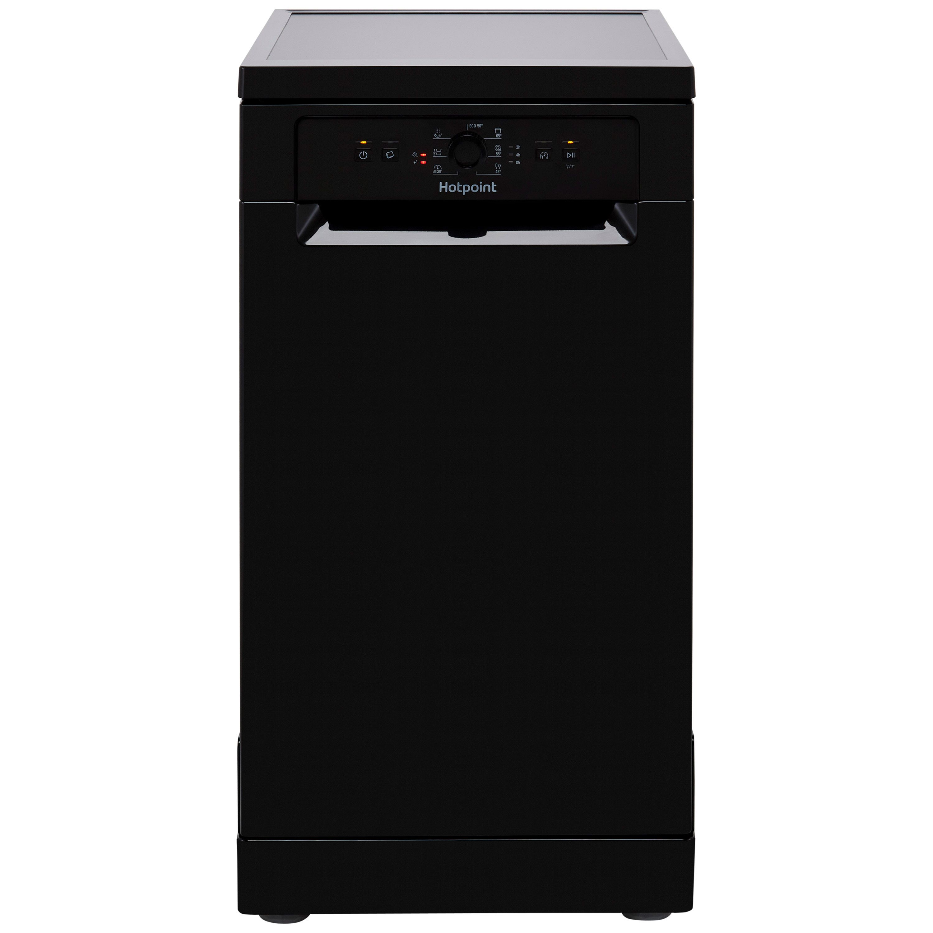 Black slimline freestanding store dishwasher