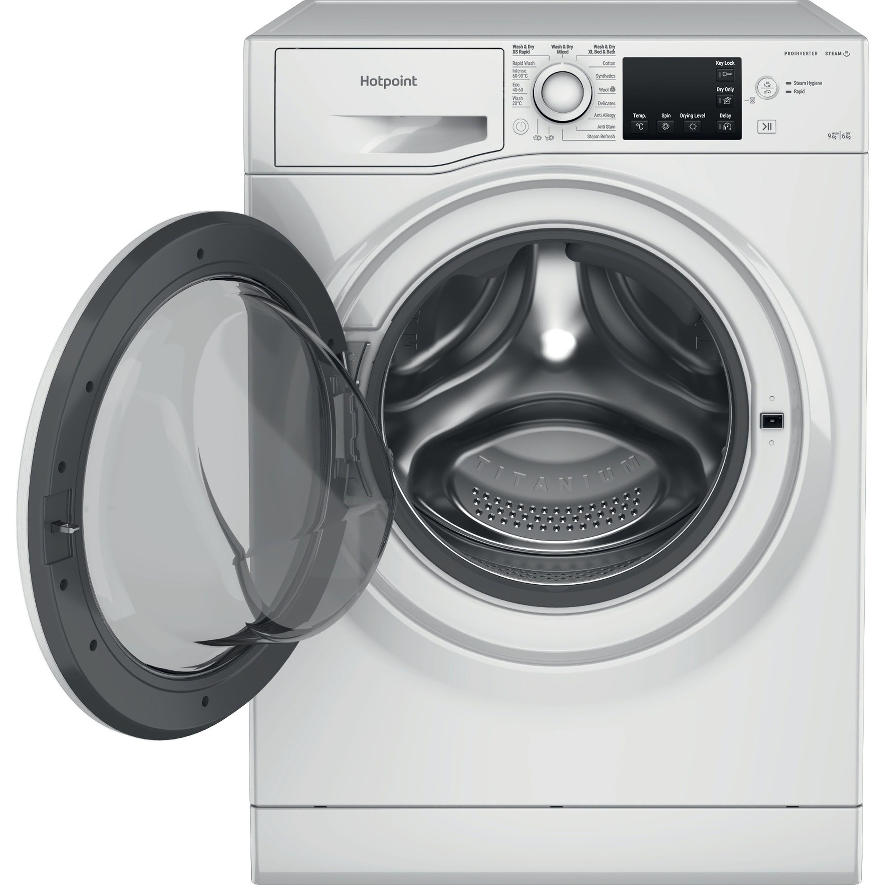 Hotpoint NDB9635WUK_WH 9kg/6kg Freestanding Condenser Washer dryer - White