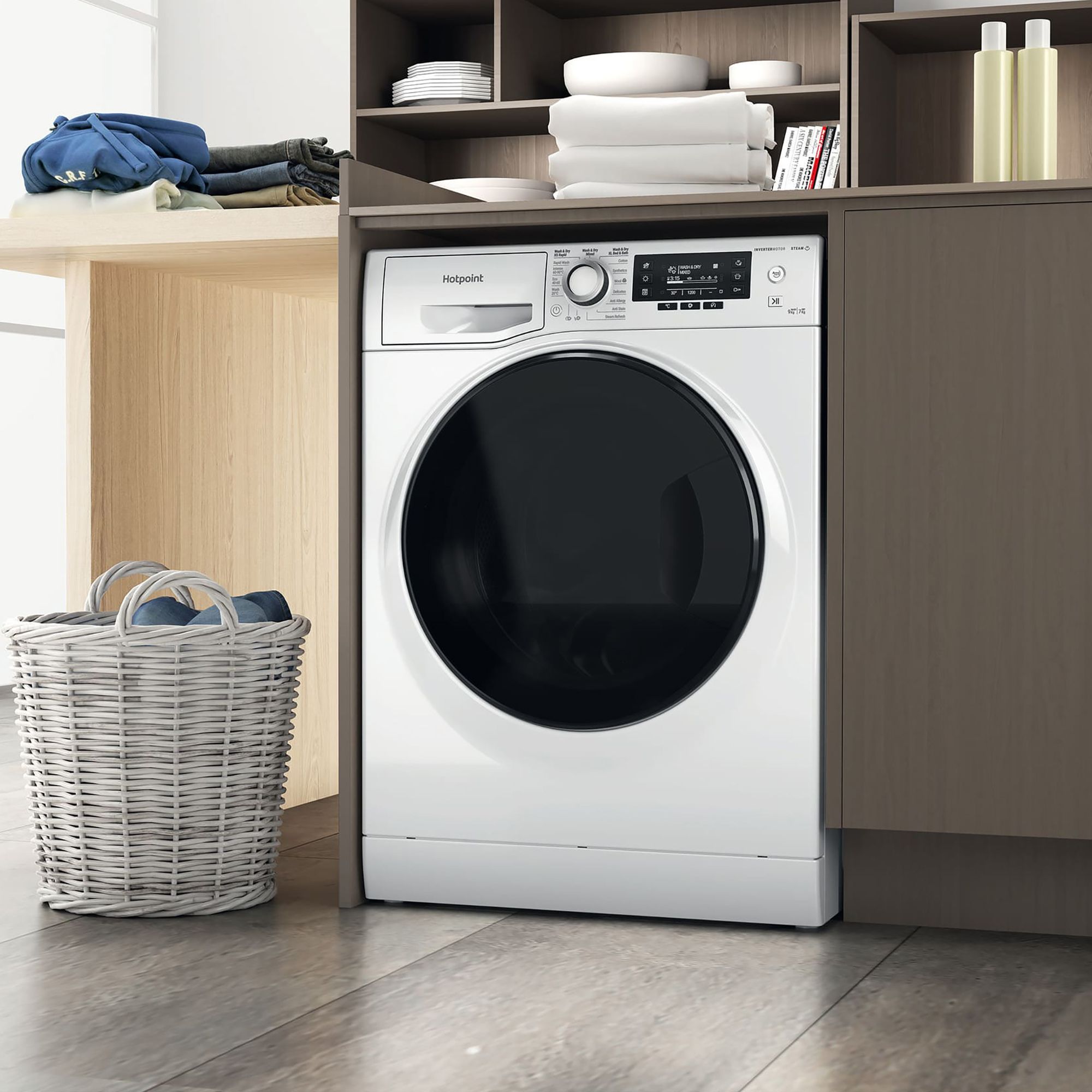 Hotpoint NDD9725DAUK WH 9kg 7kg Freestanding Condenser Washer