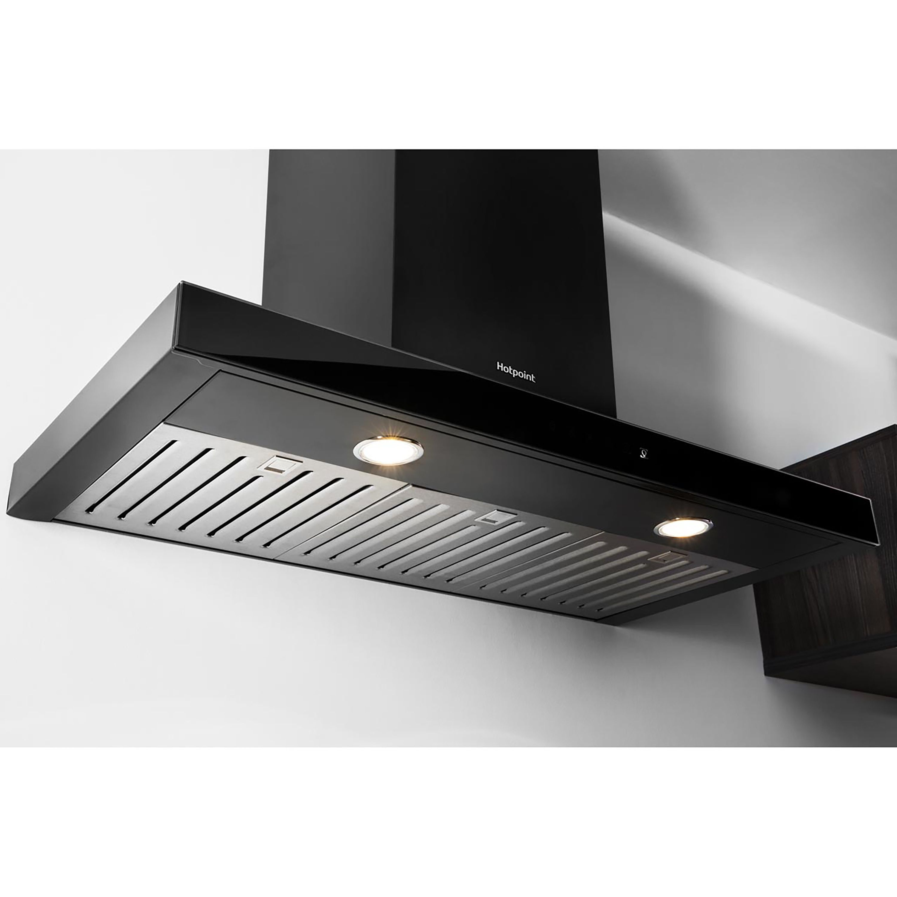 Hotpoint PHBS9.8CLTDK_BK Metal & plastic Chimney Cooker hood (W)89.8cm - Black