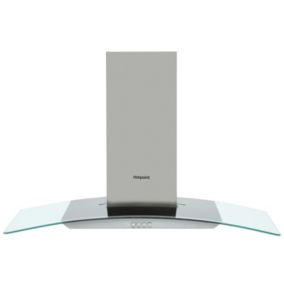 Hotpoint PHGC9.4FLMX_SS Metal & plastic Chimney Cooker hood (W)90cm - Stainless steel