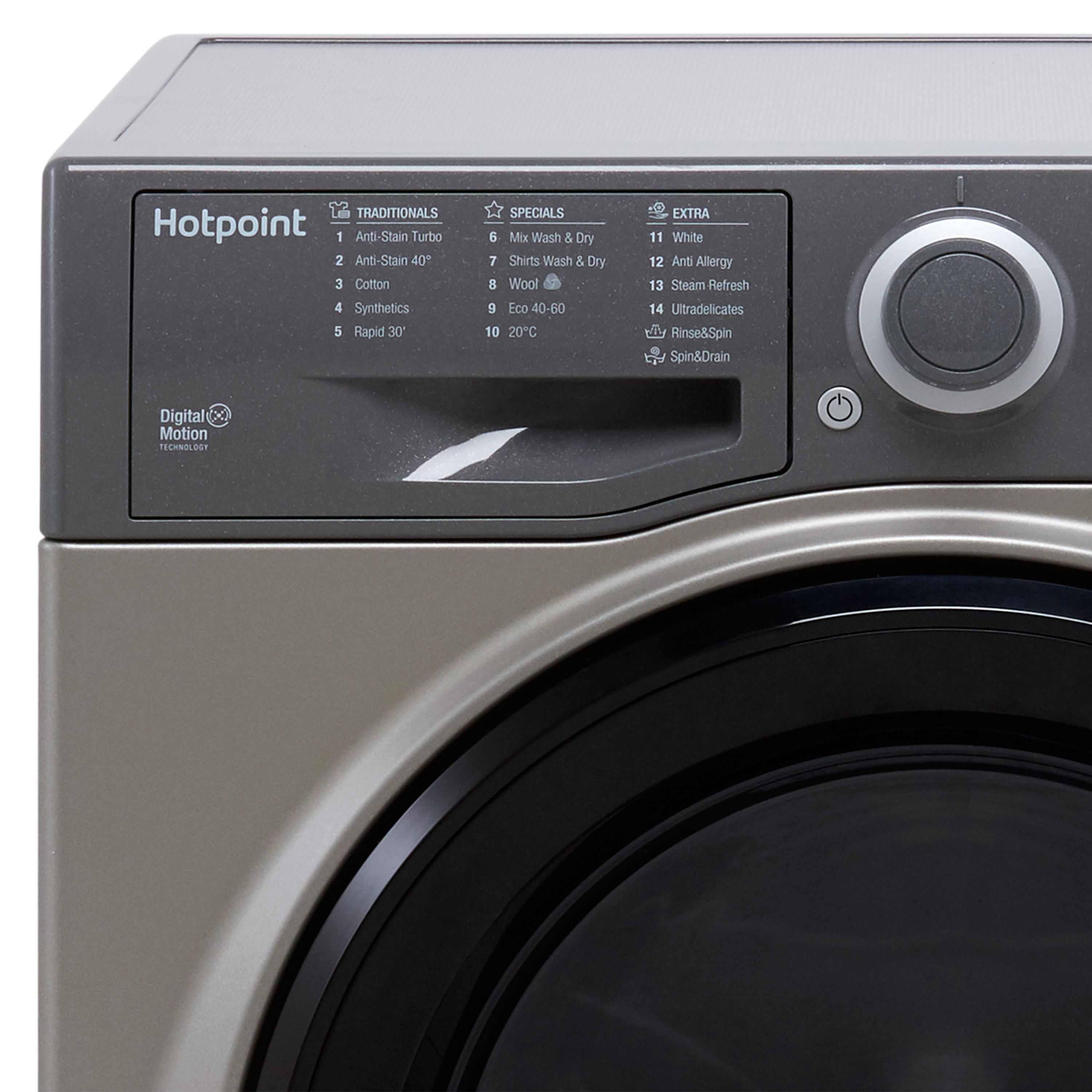 Hotpoint RDG9643GKUKN_GH 9kg/6kg Freestanding Condenser Washer dryer ...