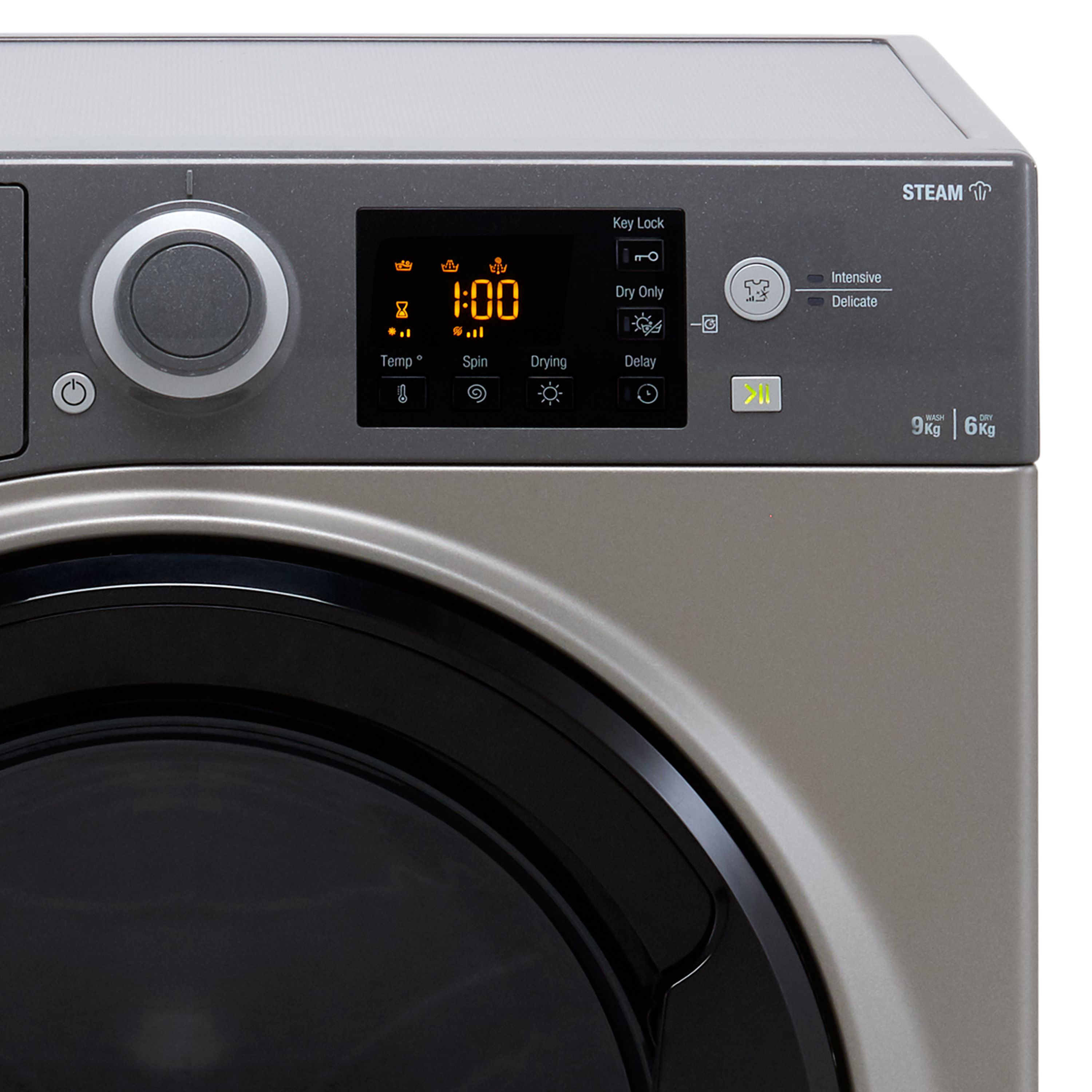 Hotpoint RDG9643GKUKN_GH 9kg/6kg Freestanding Condenser Washer dryer ...