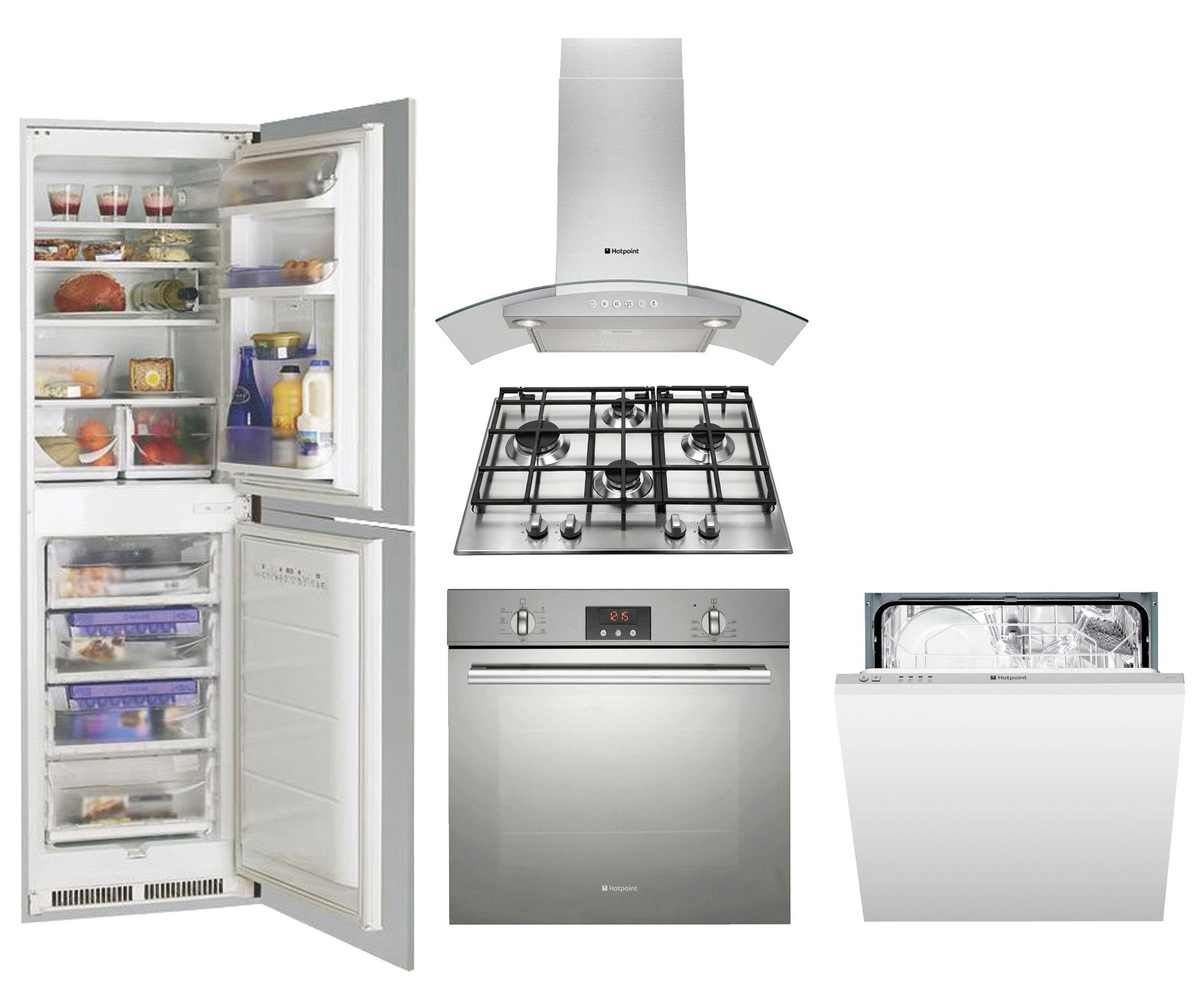 Hotpoint Silver & black Oven & hob pack Set DIY at B&Q