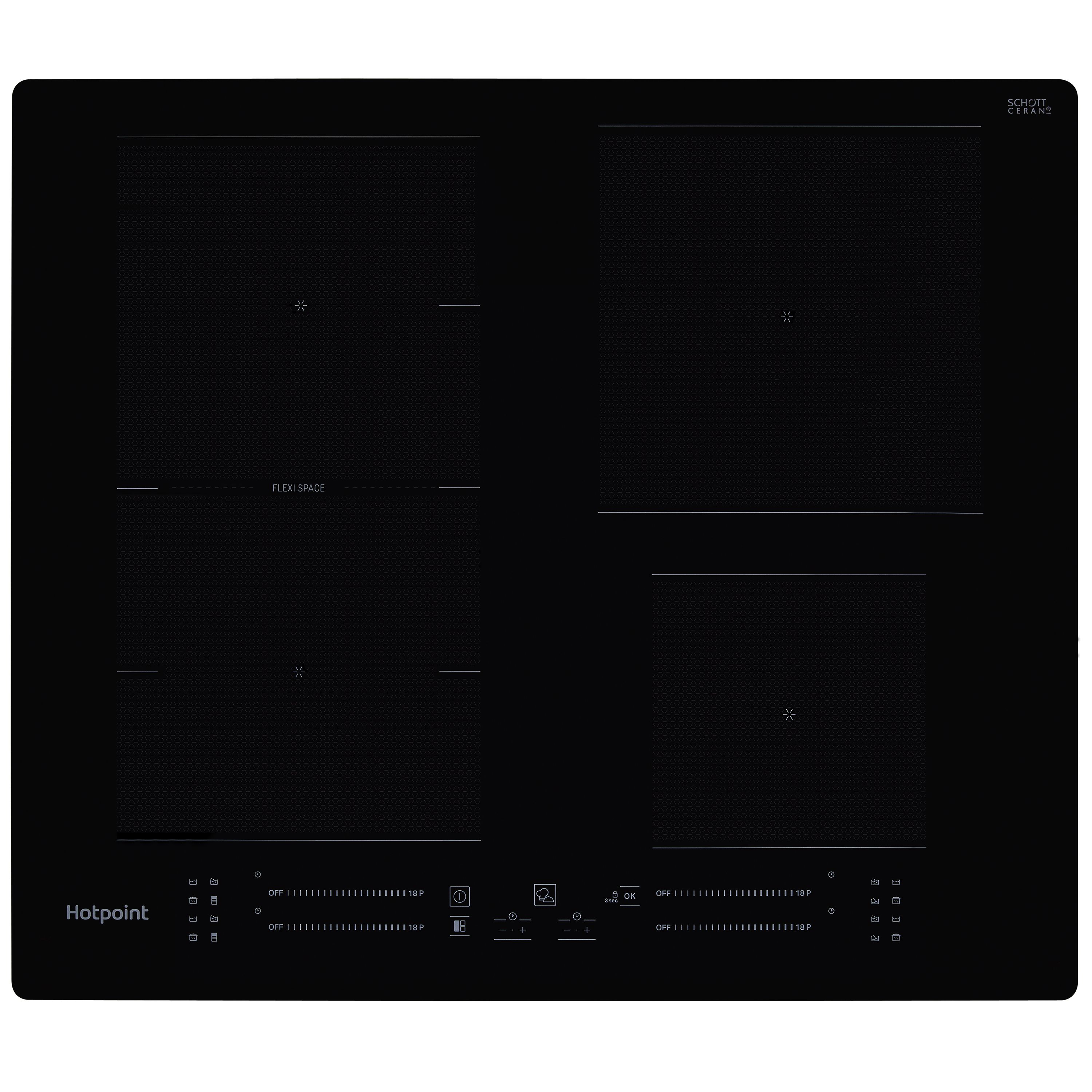 Hotpoint TS5760FNE_BK 59cm Induction Venting Hob - Black