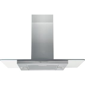 Hotpoint UIF9.3FLBX Metal Island Cooker hood (W)89.8cm - Stainless steel effect