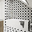 House of Mosaics Etoile White & Black Matt Patterned Distressed effect Porcelain Indoor & outdoor Wall & floor Tile, Pack of 7, (L)450mm (W)450mm