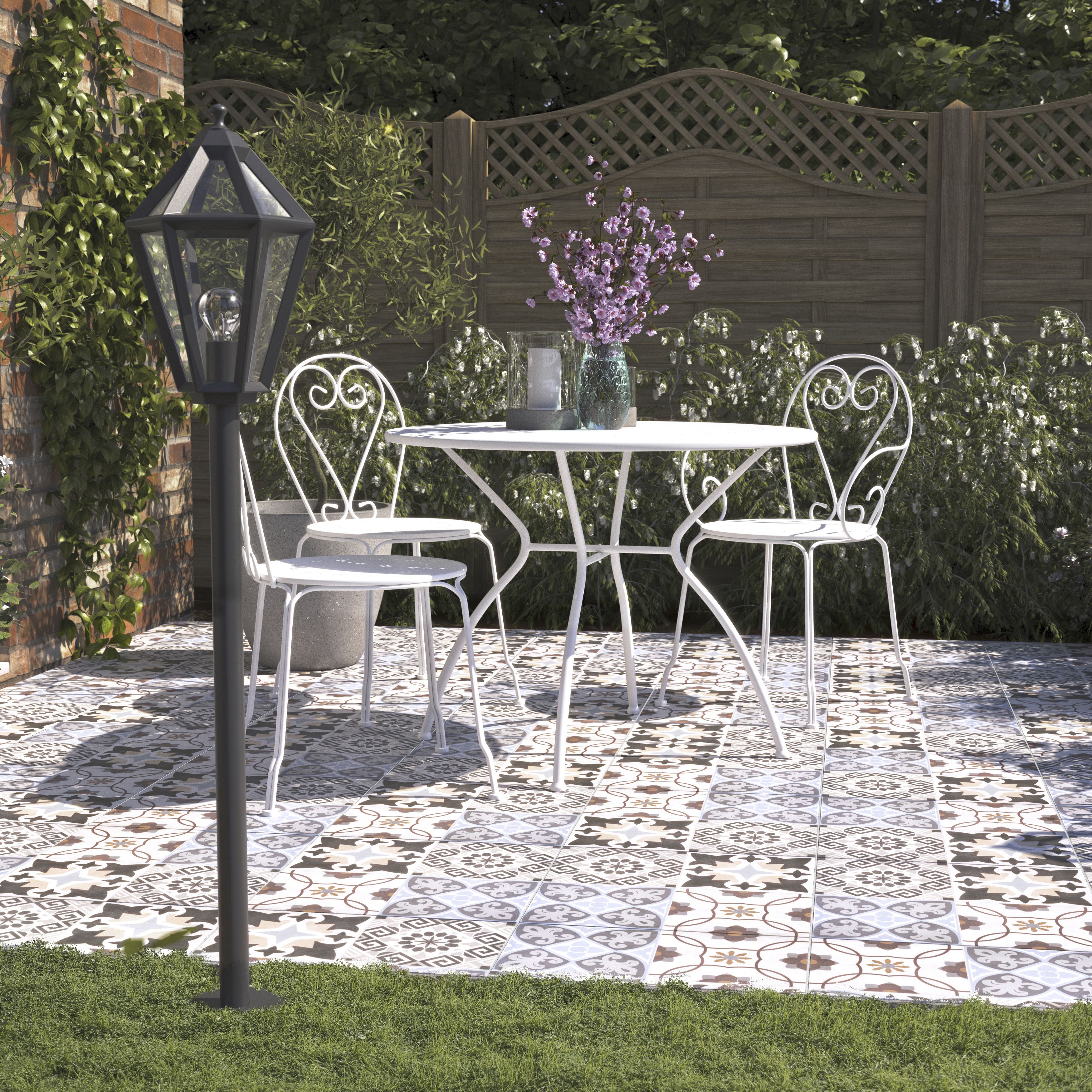 House of Mosaics Loire Multicolour Matt Geometric Porcelain Indoor & outdoor Wall & floor Tile, Pack of 7, (L)450mm (W)450mm