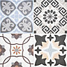 House of Mosaics Loire Multicolour Matt Patterned Porcelain Wall & floor Tile Sample