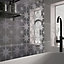 House of Mosaics Smoke grey Semi-gloss Star Porcelain Indoor Wall Tile, (L)600mm (W)300mm