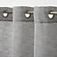 Howley Grey Plain Unlined Eyelet Voile curtain (W)140cm (L)260cm, Single