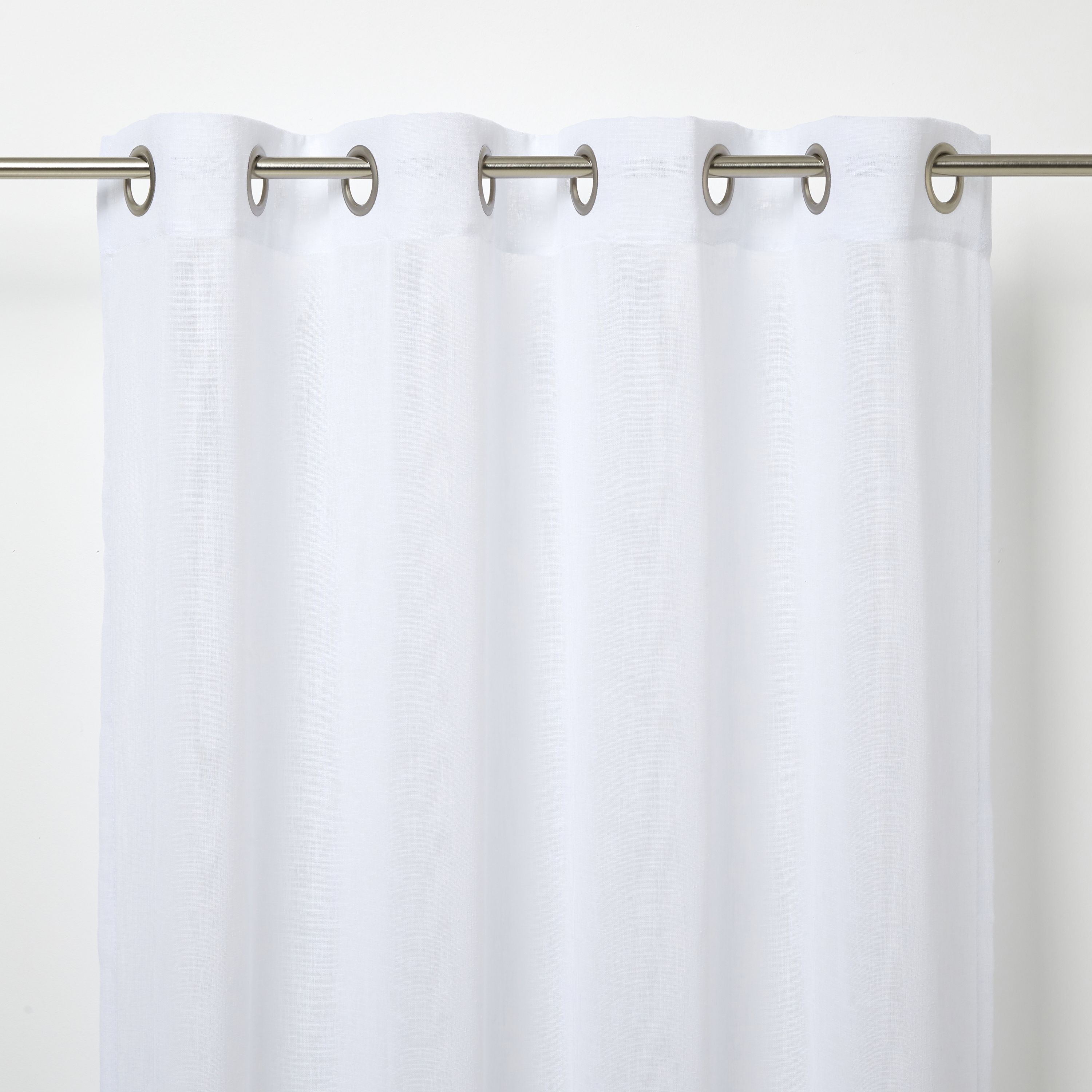 Howley White Plain Net Eyelet Voile curtain (W)140cm (L)260cm, Single