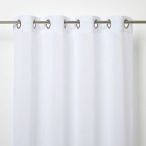 Howley White Plain Net Eyelet Voile curtain (W)140cm (L)260cm, Single