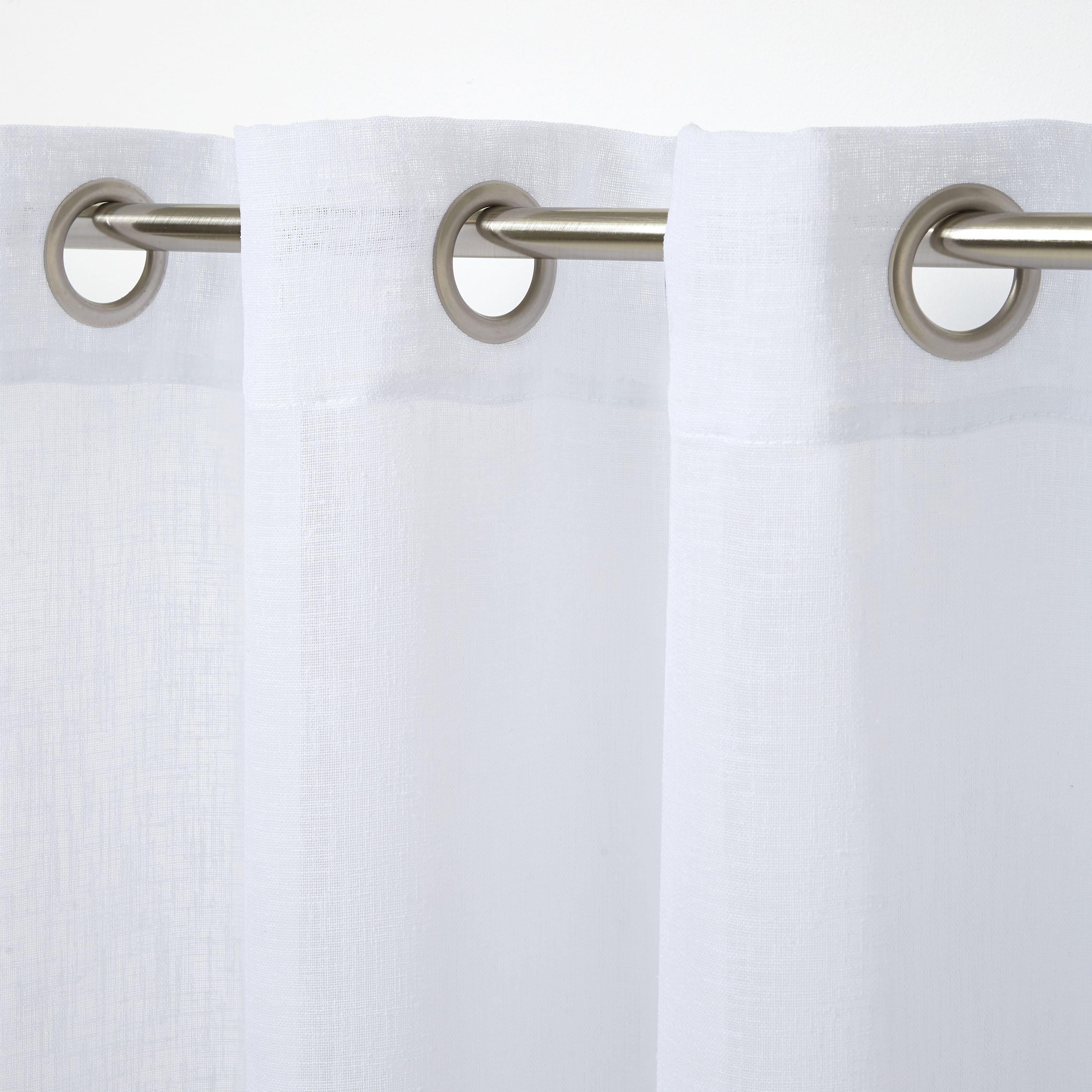 Howley White Plain Net Eyelet Voile curtain (W)140cm (L)260cm, Single