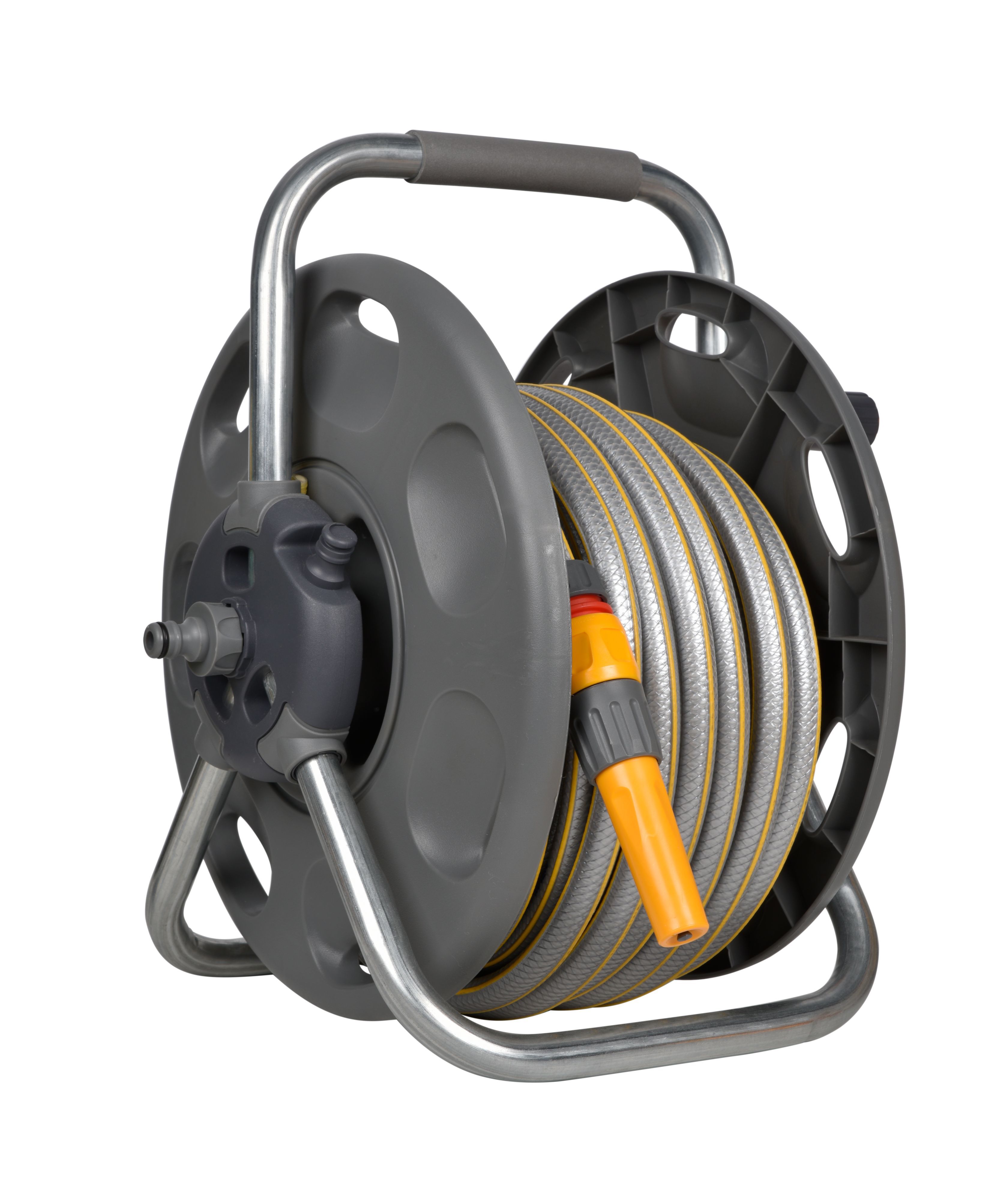 Loewten Water Pipe Reel Trolley,G1/2in Garden Hose Reel Rack