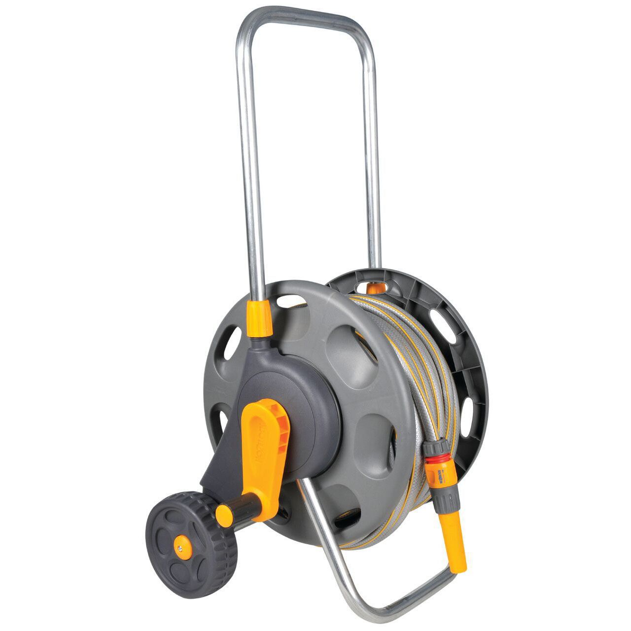 Hozelock 2434 Wheeled Floor Standing Hose Reel 30m Hose & Tap Connection  Set