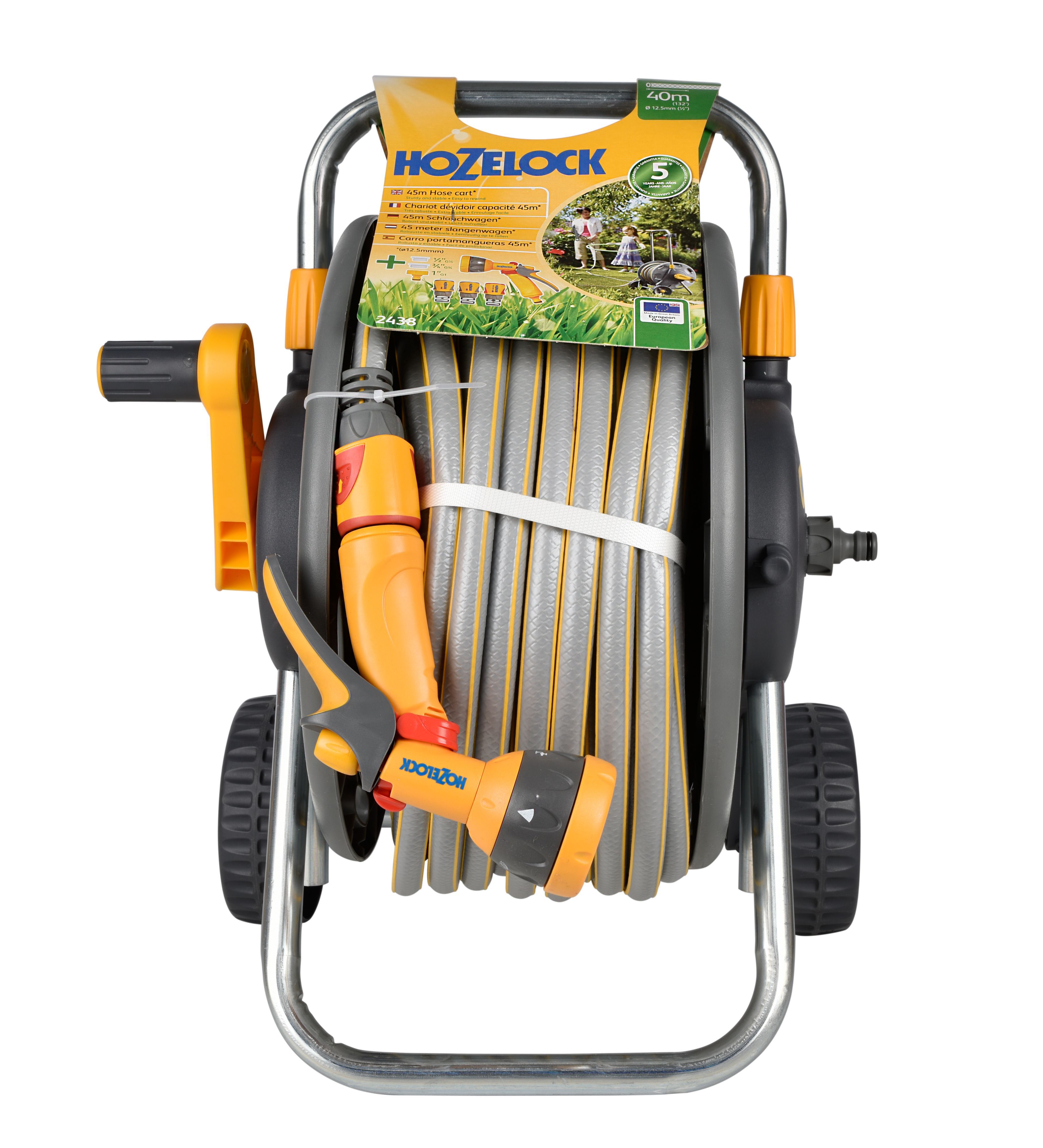 Hozelock 2460R0000 - 90m Assembled Metal Garden Hose Reel Cart