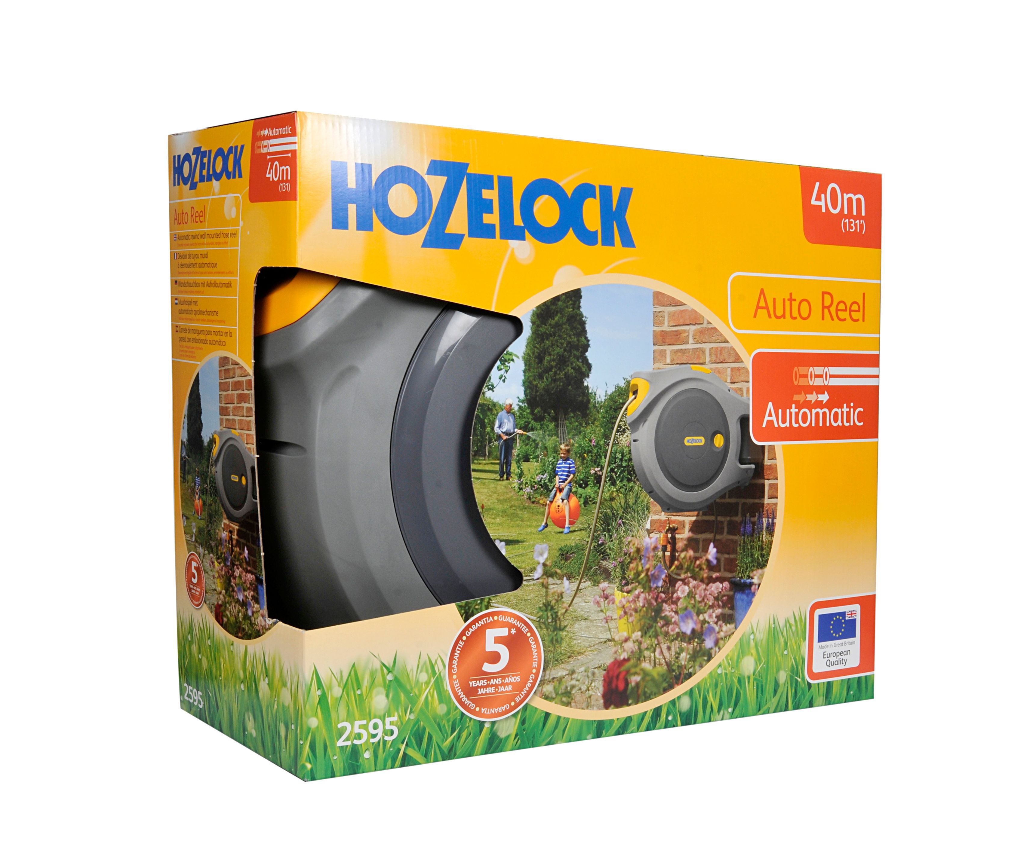 Hozelock 40 Meter Garden Hose Wall Mounted Fast Reel with Fittings