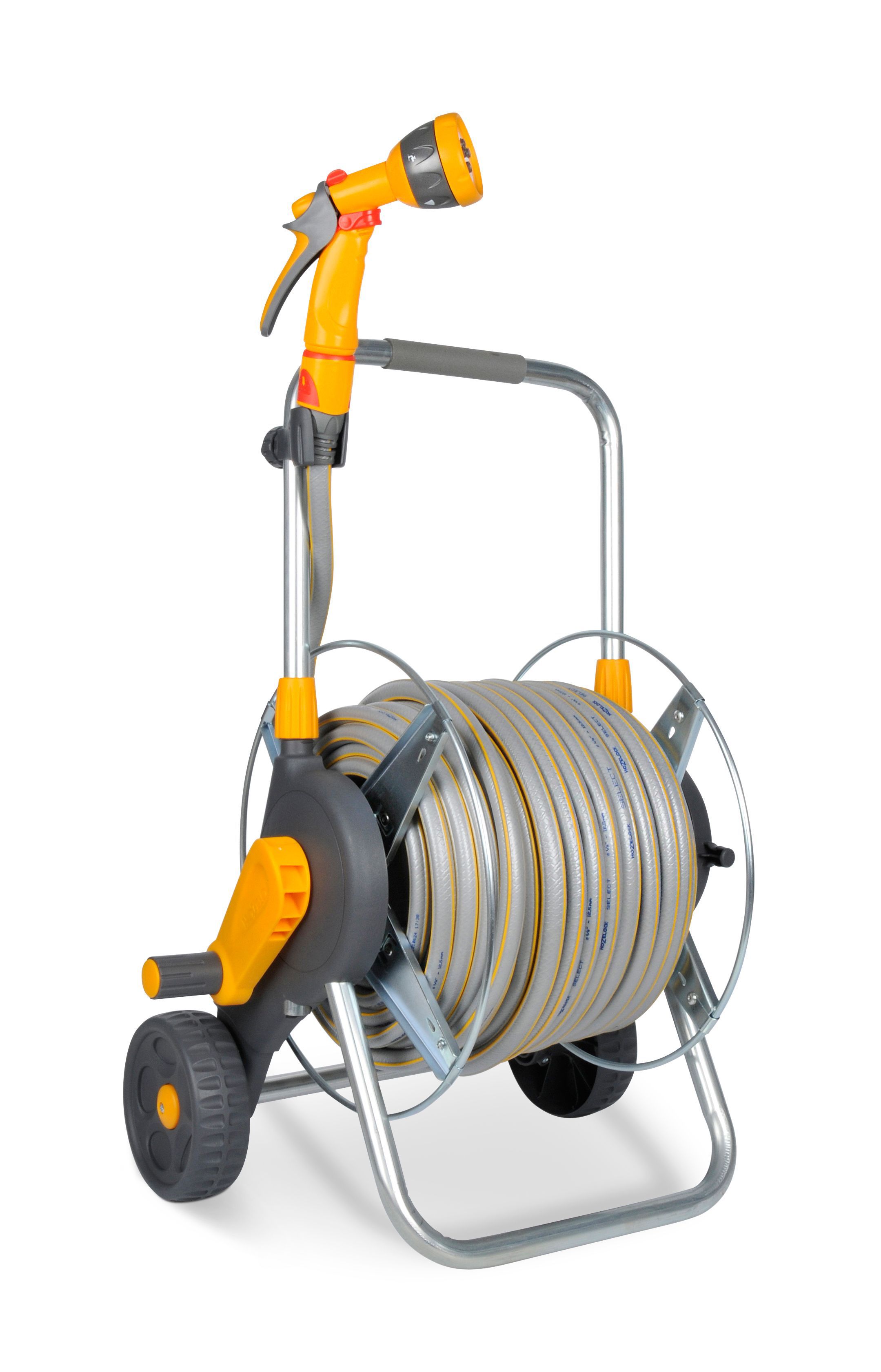 Hozelock Grey & yellow Freestanding Hose pipe cart With wheels (L