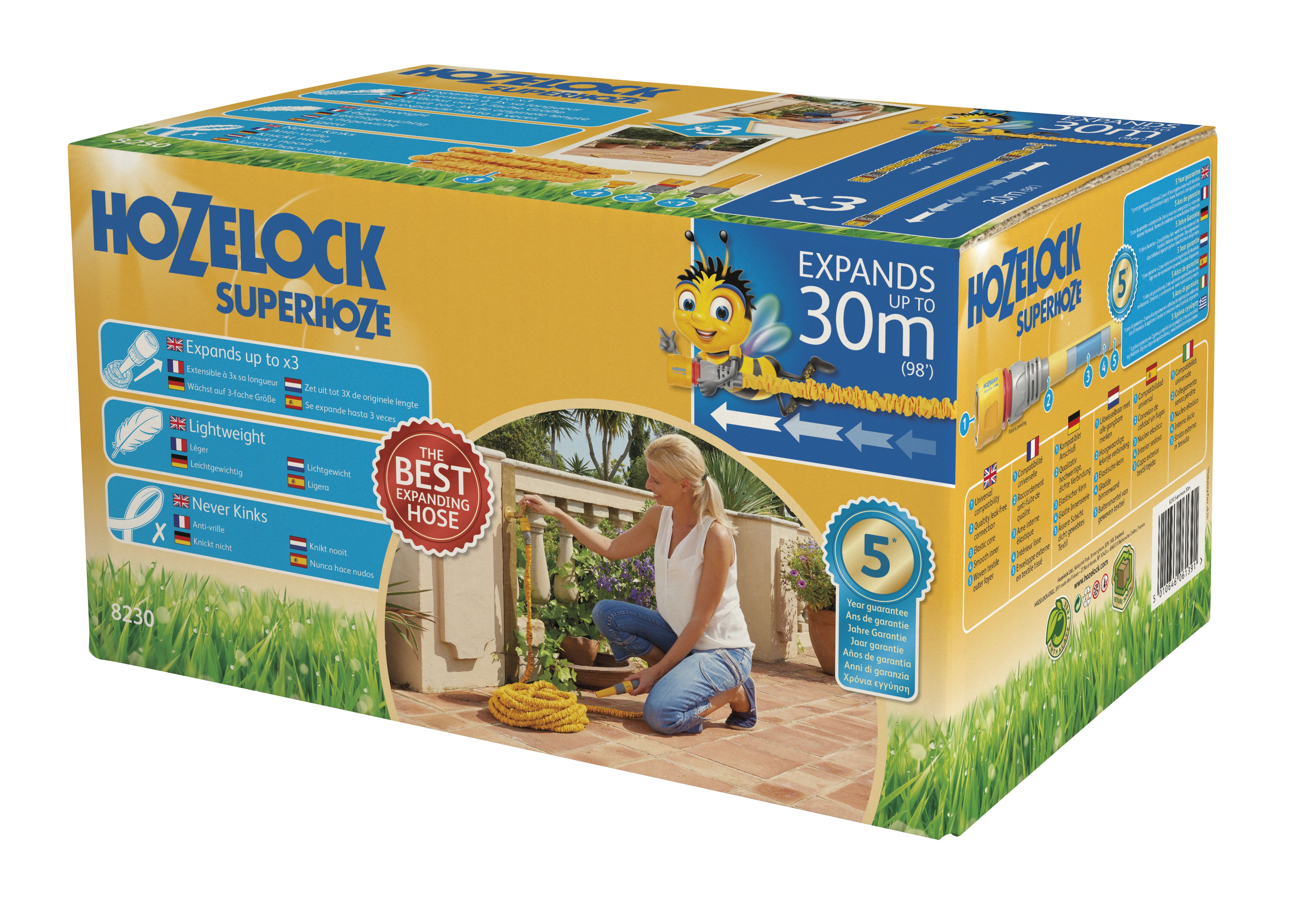 Hozelock Superhoze Yellow Expandable Hose pipe (L)30m at B&Q