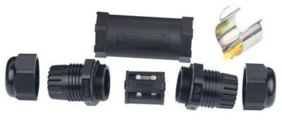Hylec Tee tube Black 32A In-line cable joint