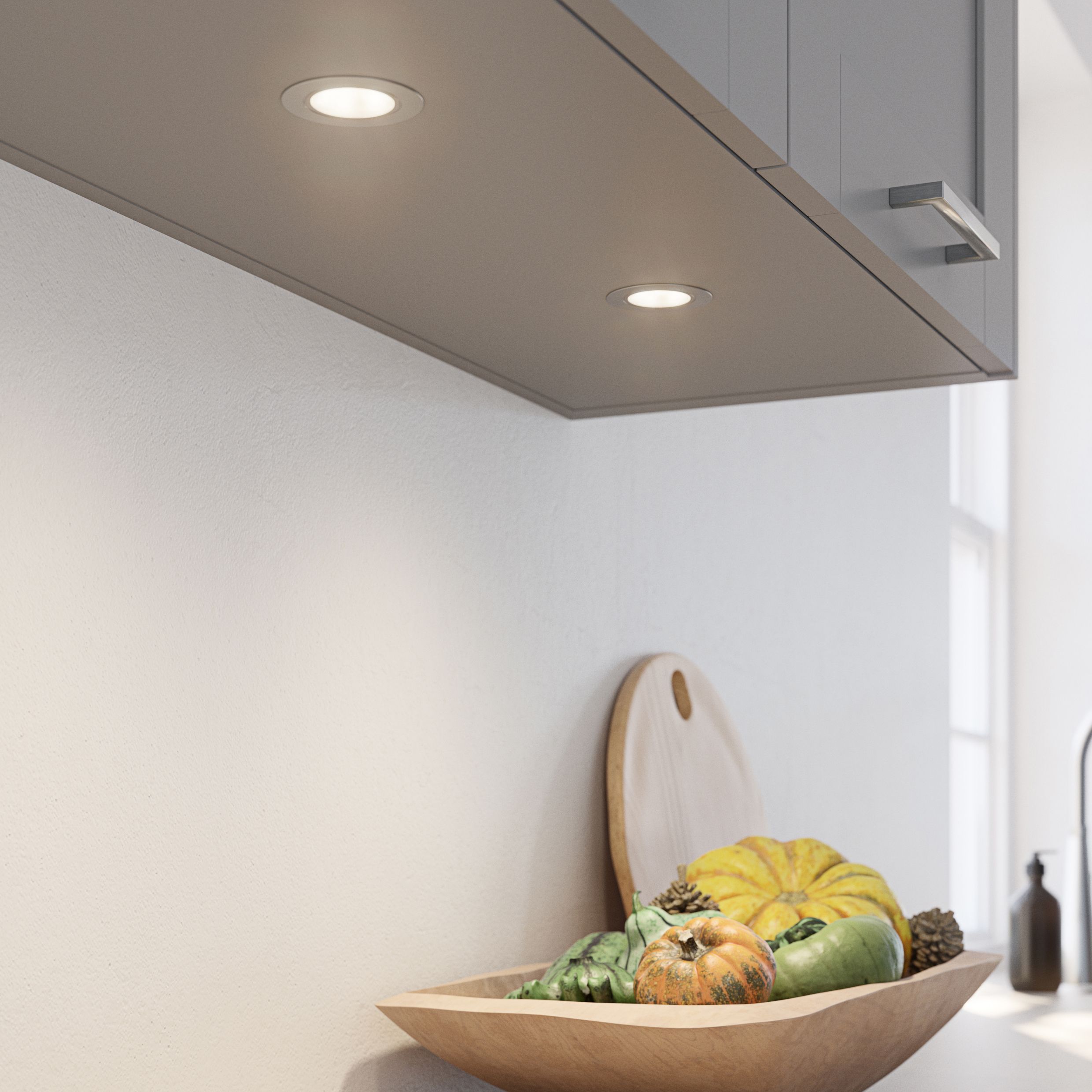 Hype R Pro Stainless steel effect Mains-powered LED Variable white Under cabinet light IP20 (L)65mm (W)65mm, Pack of 3
