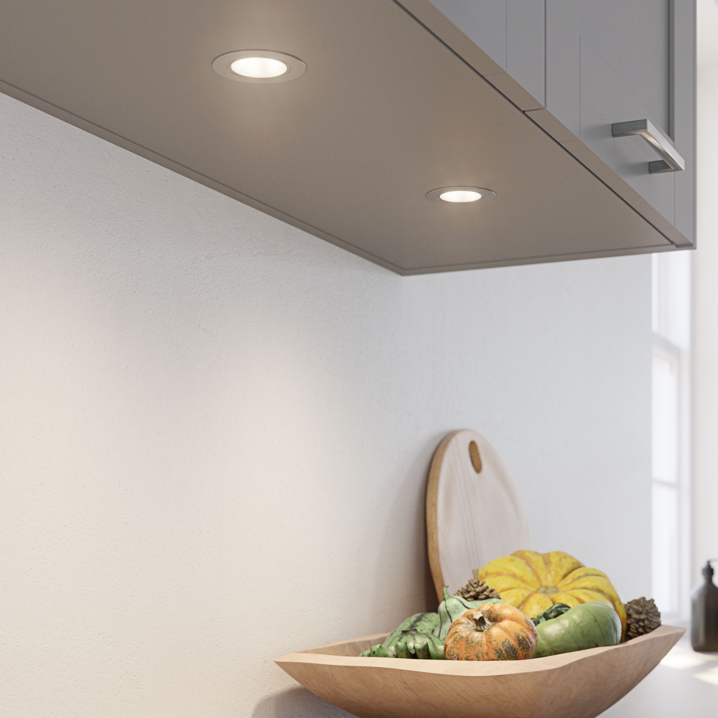 Hype Stainless steel effect Mains-powered LED Variable white Under cabinet light IP20 (L)65mm (W)65mm, Pack of 3