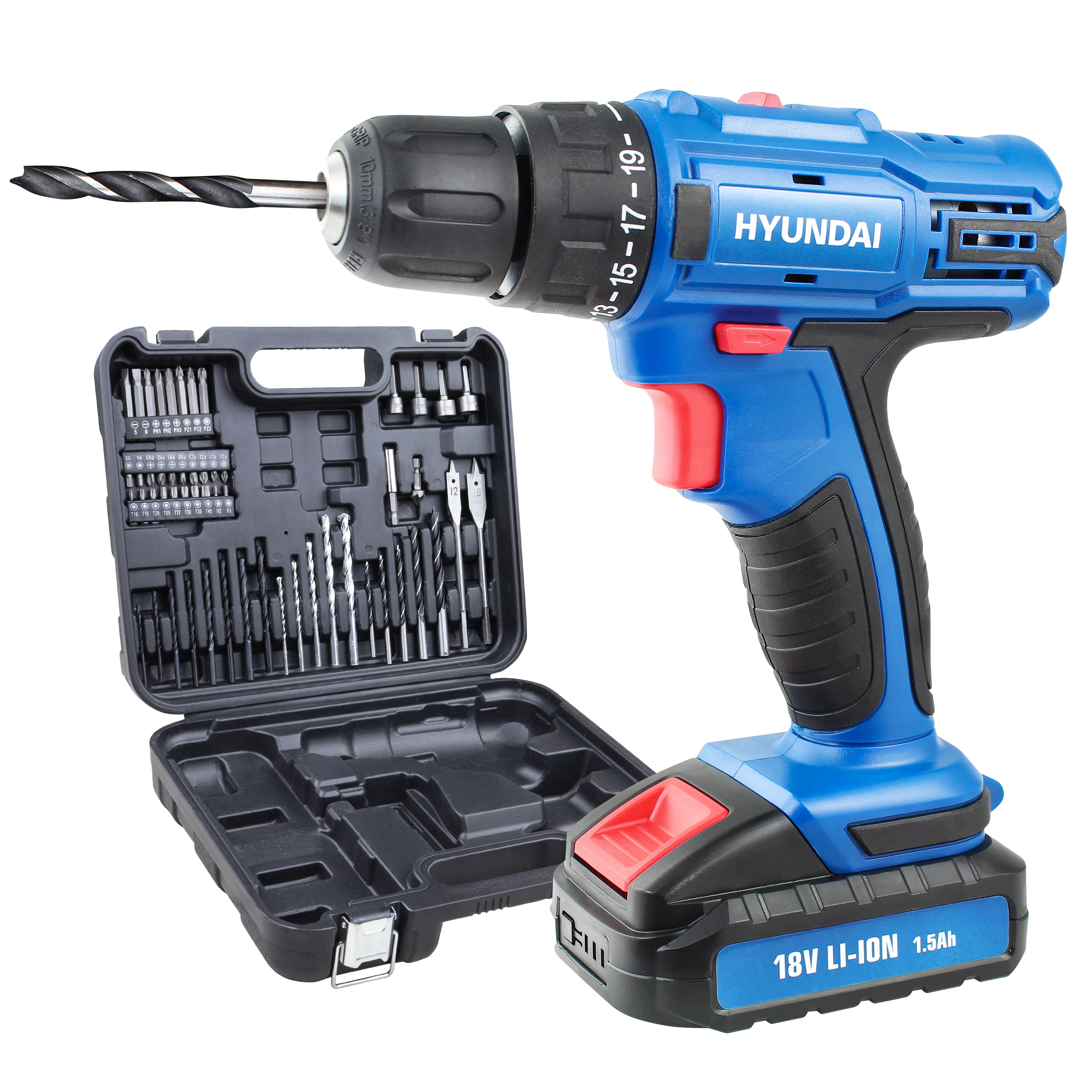 Hyundai 18V Li-ion Cordless Drill driver (1 x 1.5Ah) - HY2175