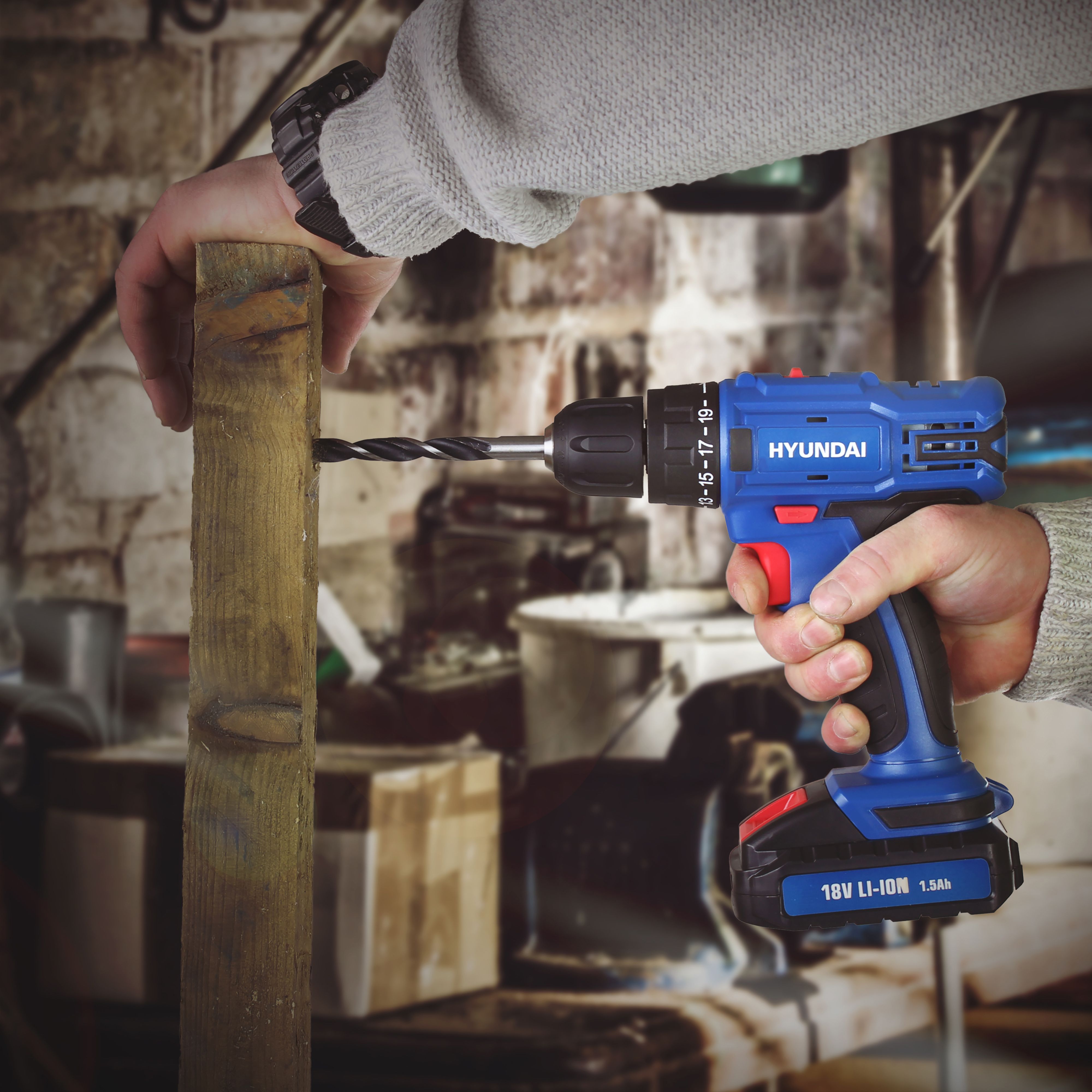 Hyundai 18V Li-ion Cordless Drill driver (1 x 1.5Ah) - HY2175