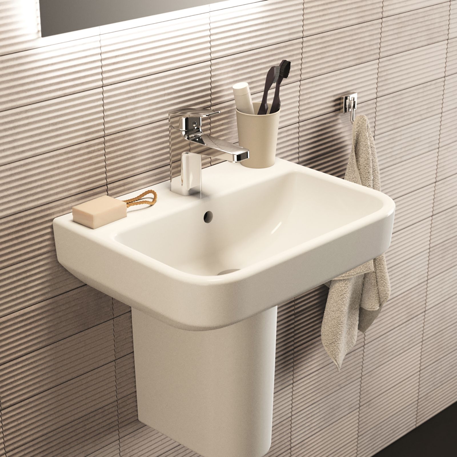 Ideal Standard i.life Compact Basin and Pedestal - 3