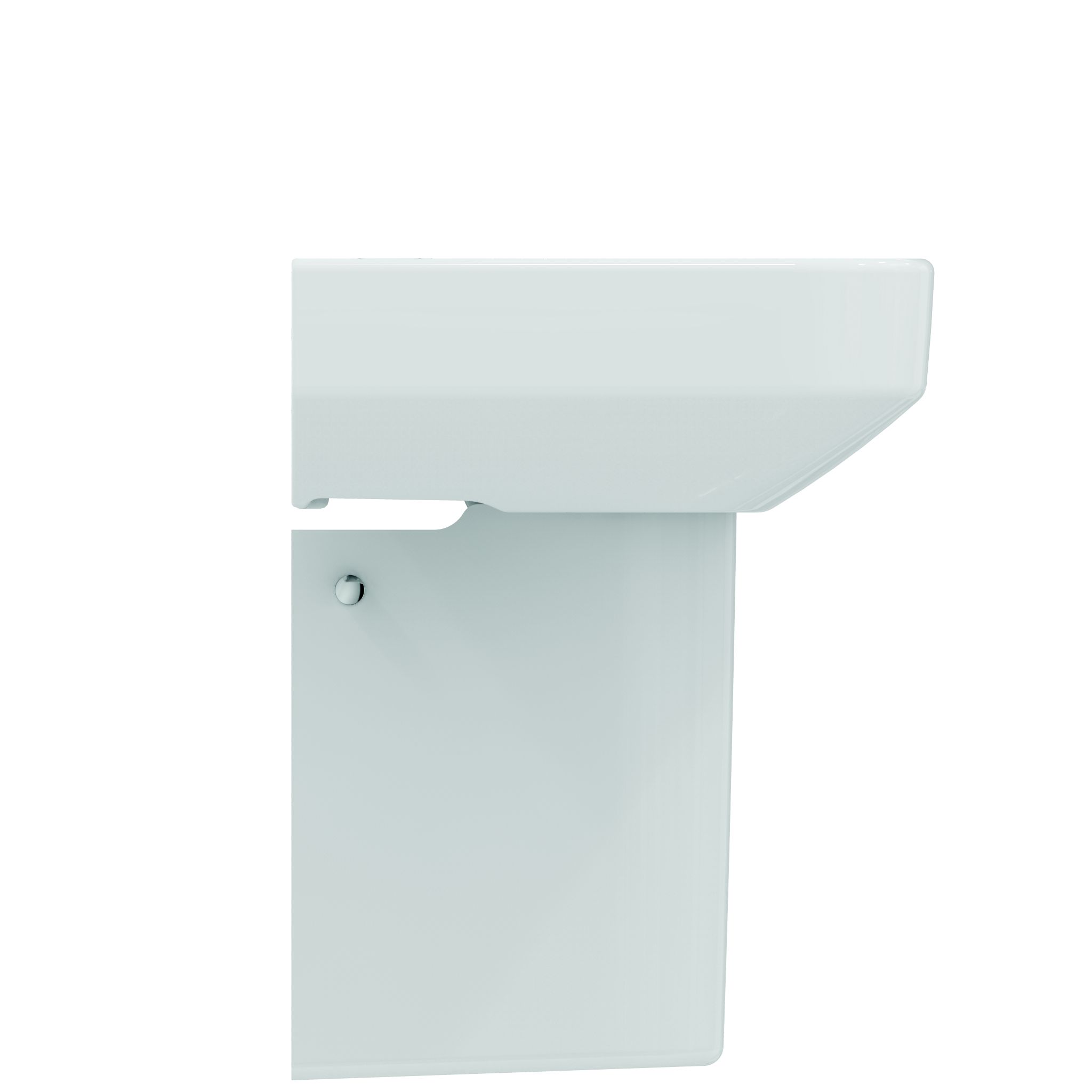 i.life S Gloss White Rectangular Wall-mounted Semi-pedestal Basin (H)48 ...