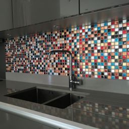 Ibiza Multicolour Handmade effect Glass Mosaic tile, (L)300mm (W)300mm