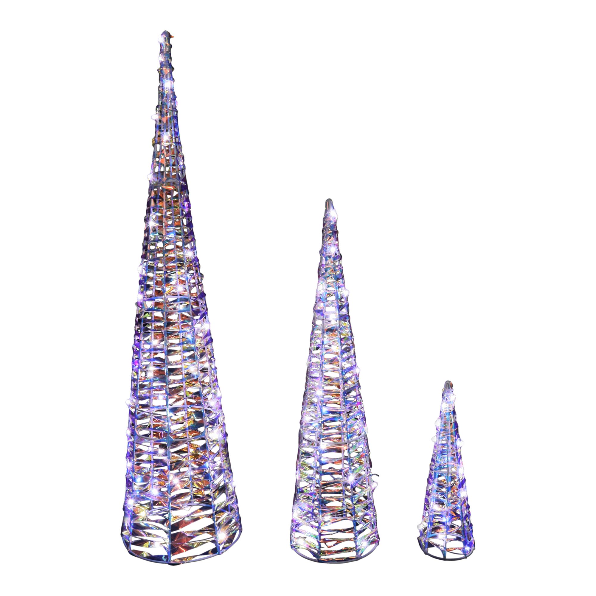 Ice white LED Trees Freestanding Silhouette (H) 750mm, Set